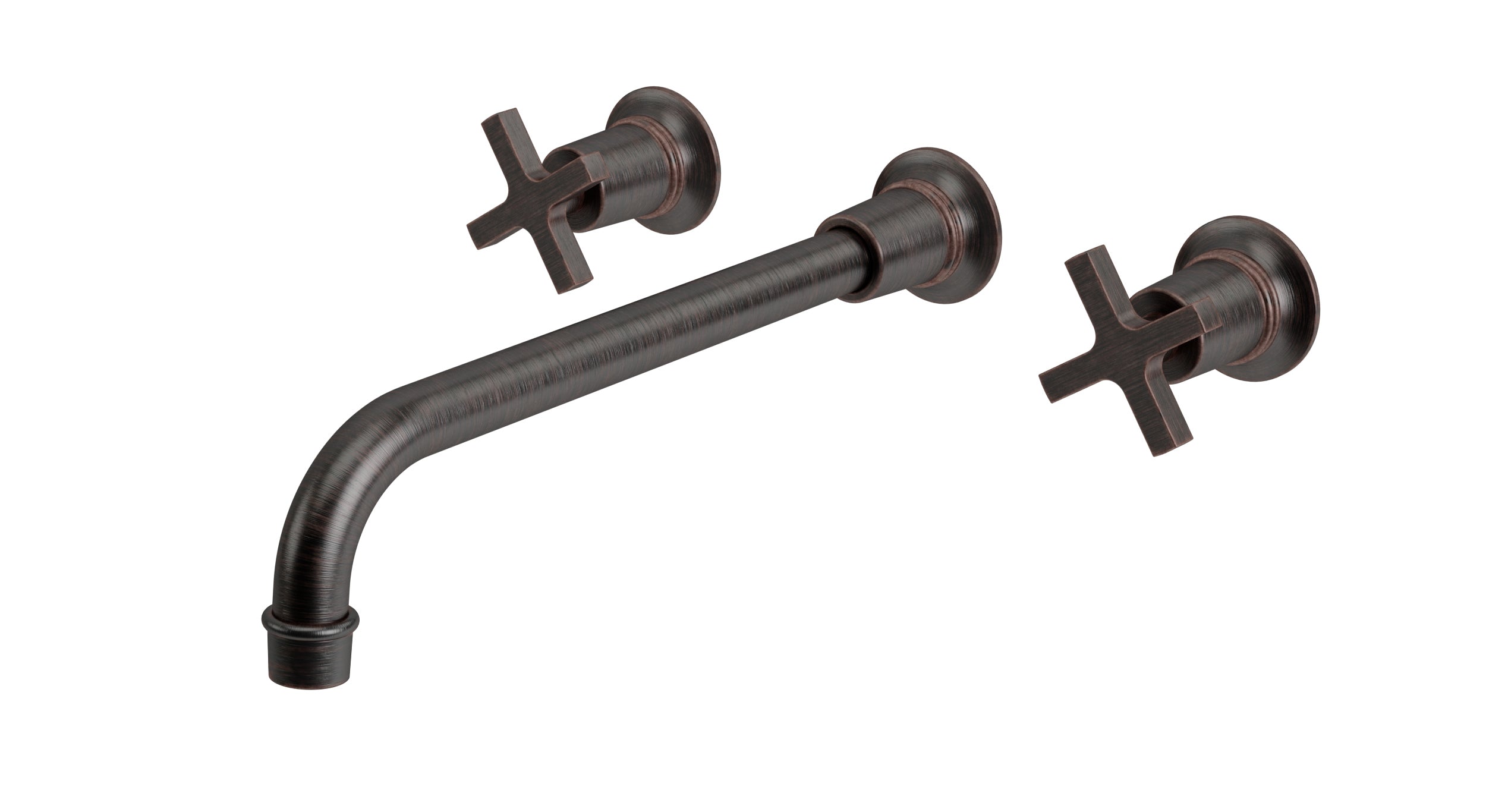 Emerson Two Handle Wall Mount 12" Lavatory Faucet with Classic Cross Handles in Antique Bronze