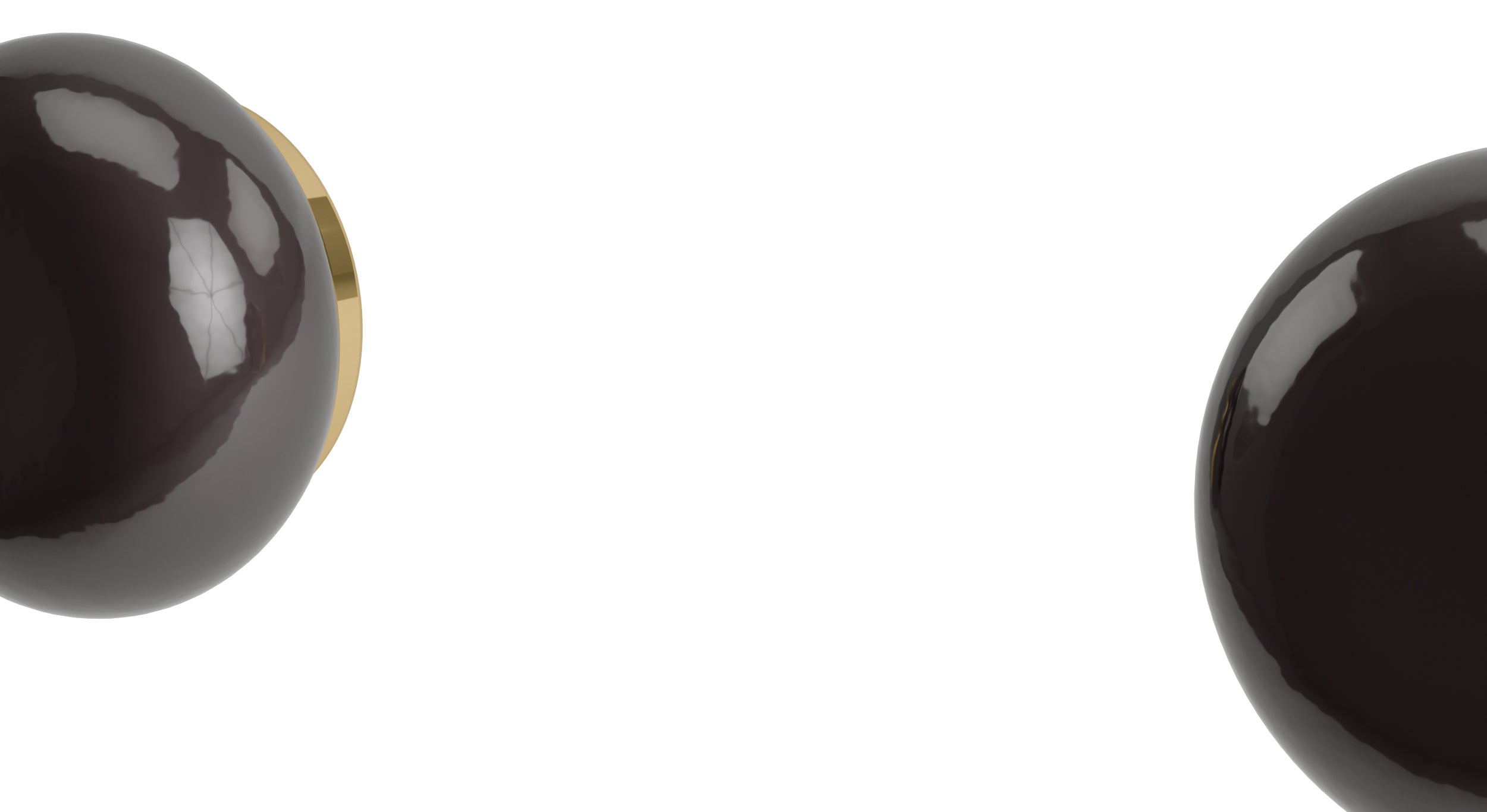 Foundry One Handle Wall Mount Diverter/Volume Control Shower Trim with Pebble Ceramic Knob Handle in Polished Brass