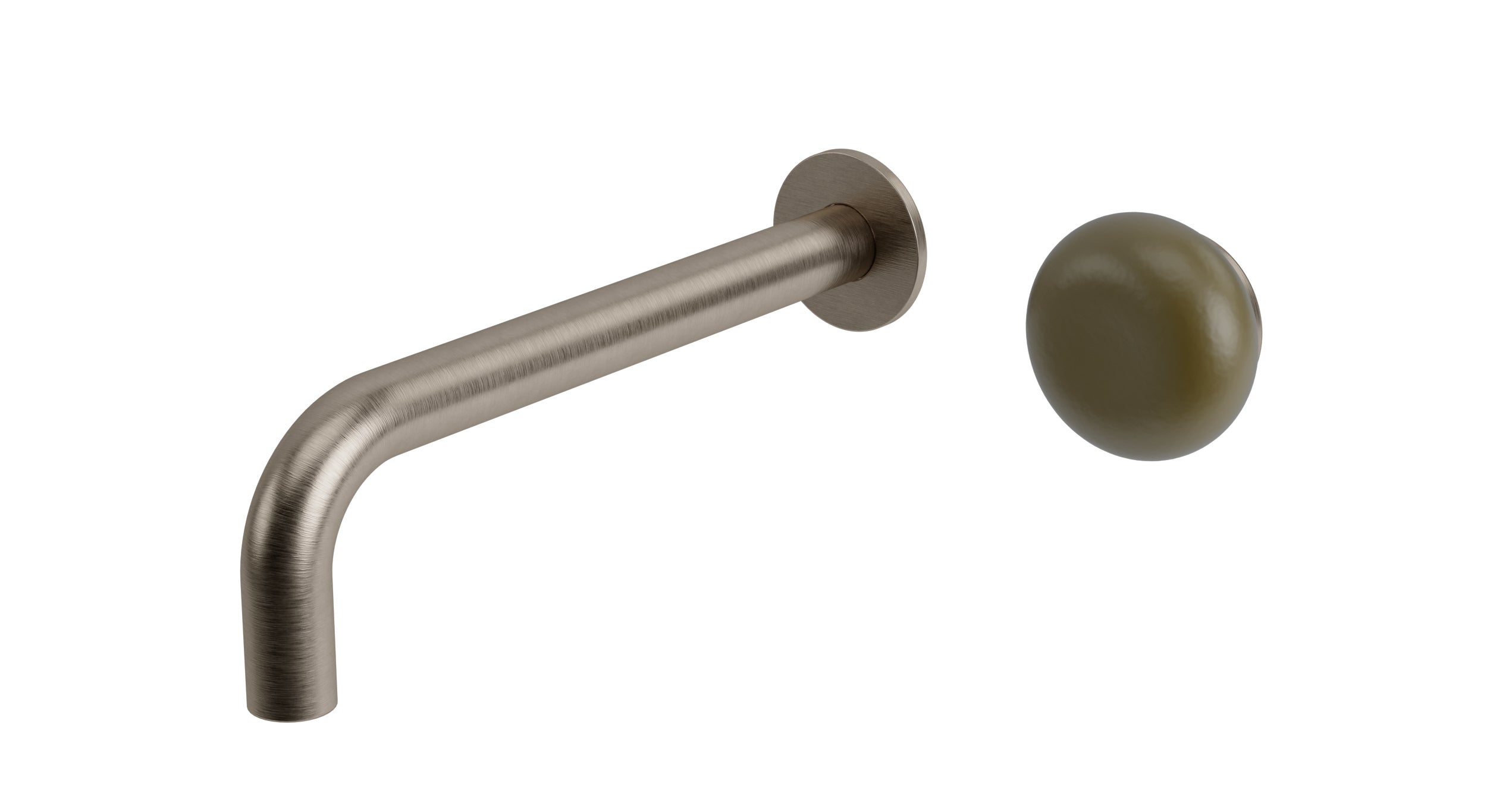 Foundry One Handle Wall Mount 7.5" Lavatory Faucet with Pebble Ceramic Knob Handle in Antique Nickel