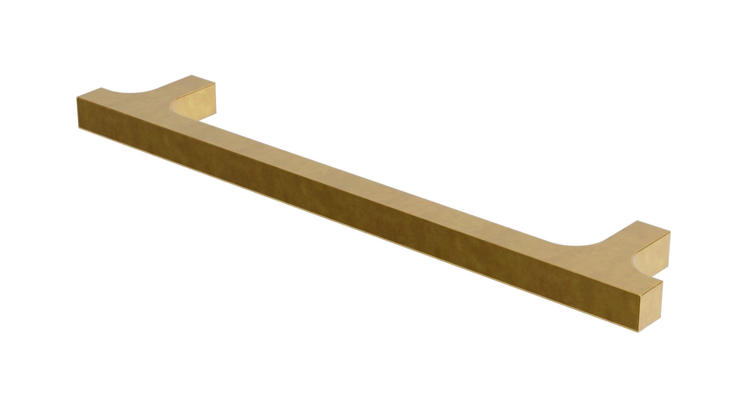 Flatiron Square Cabinet Pull 6" in French Brass