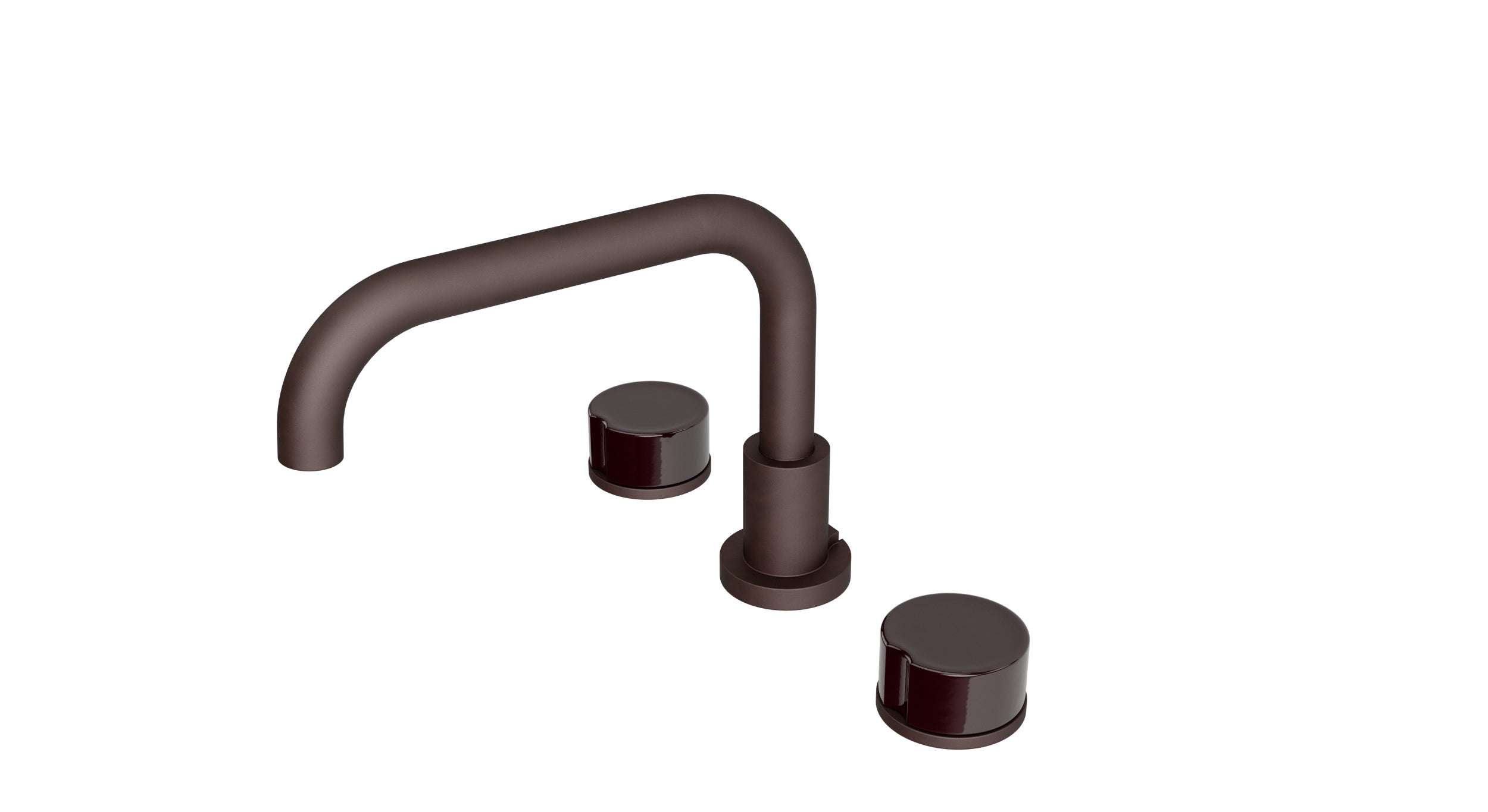 Foundry Two Handle Deck Mount Squaretop Bath Trim with Groove Ceramic Knob Handles in Architectural Copper