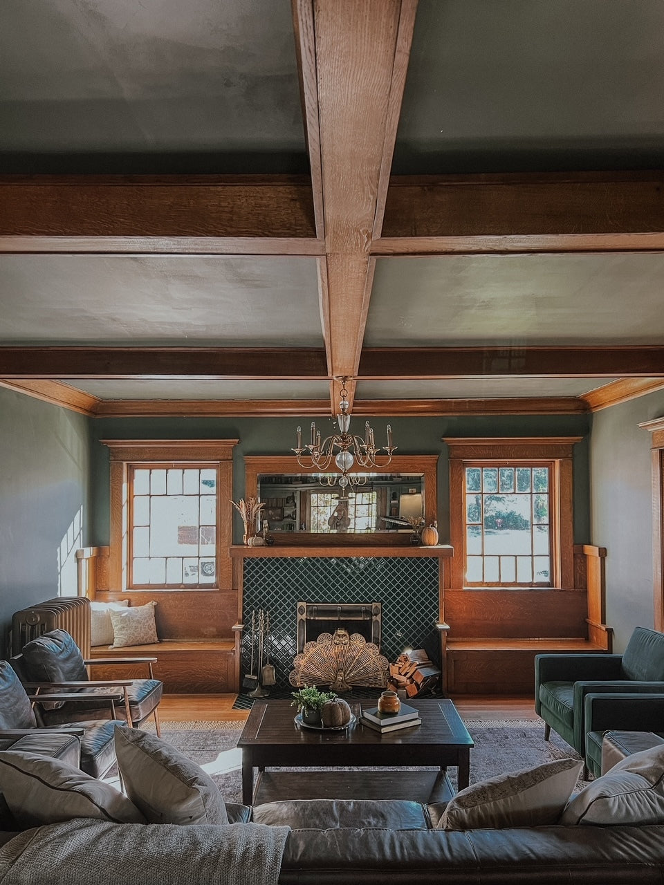 2x2 Straight Set Sheeted Original Ceramic Mosaic Tile in Evergreen Gloss