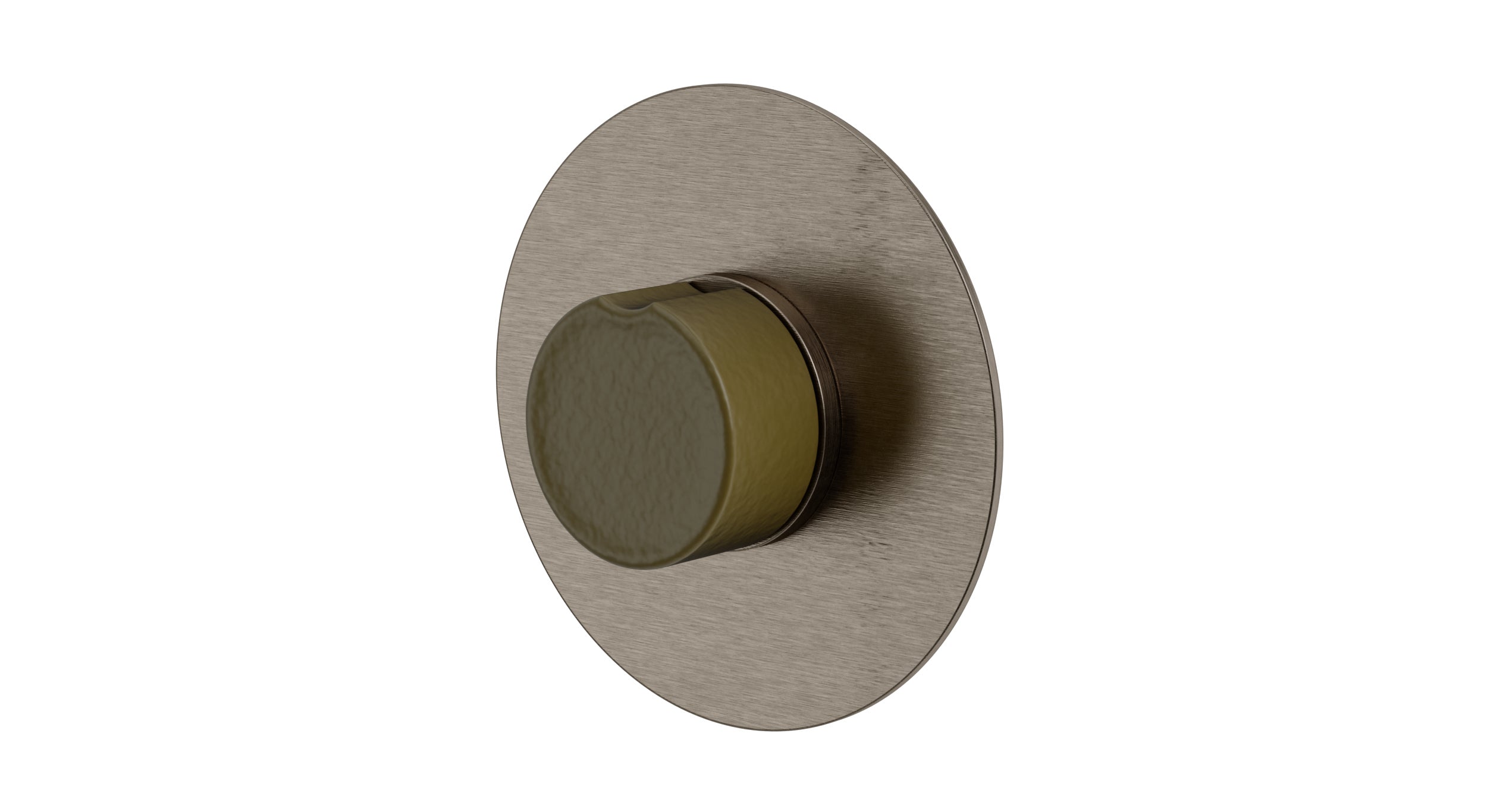 Foundry One Handle Wall Mount Shower Trim with Groove Ceramic Knob Handle in Antique Nickel