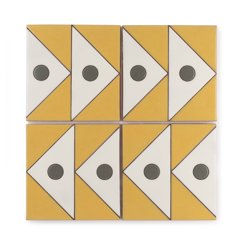 4x4 Handpainted Tile Signal in Wood