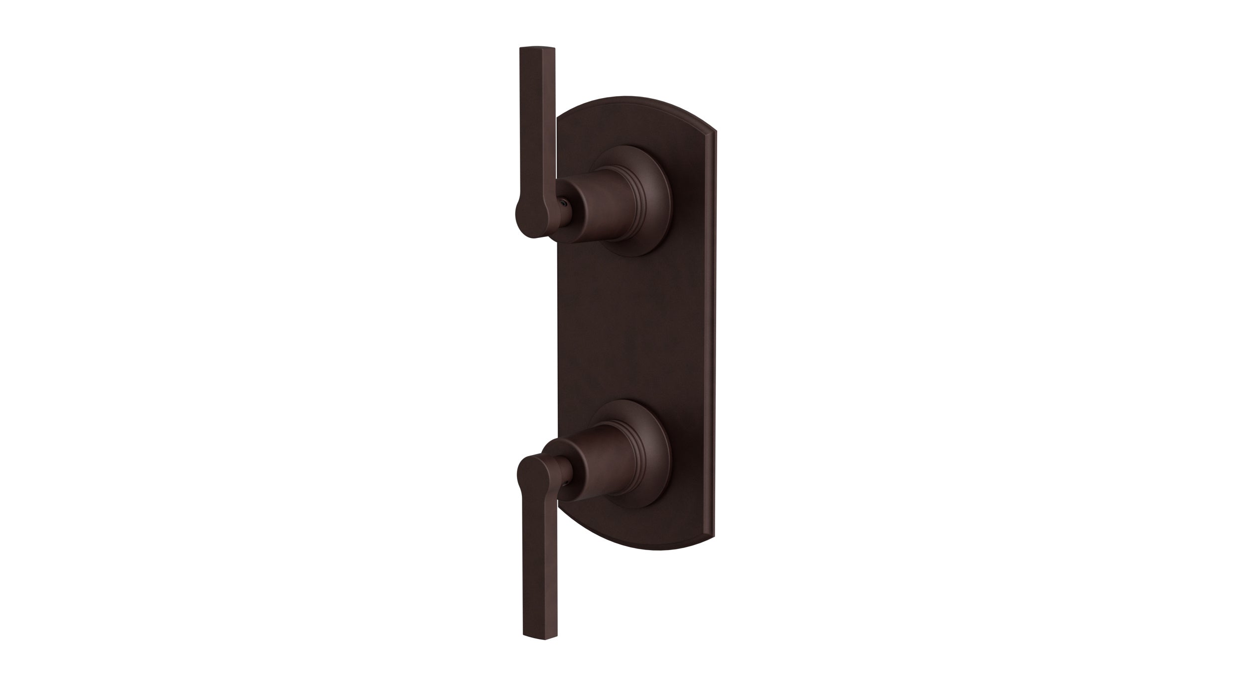 Emerson Two Handle Wall Mount Shower Trim with Classic Lever Handles in Architectural Copper