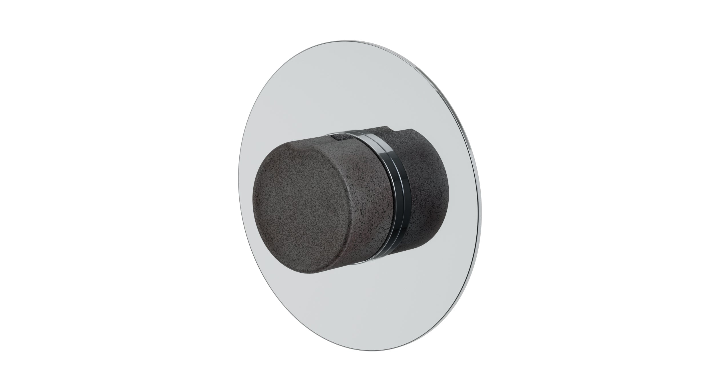 Foundry One Handle Wall Mount Shower Trim with Groove Ceramic Knob Handle in Polished Chrome