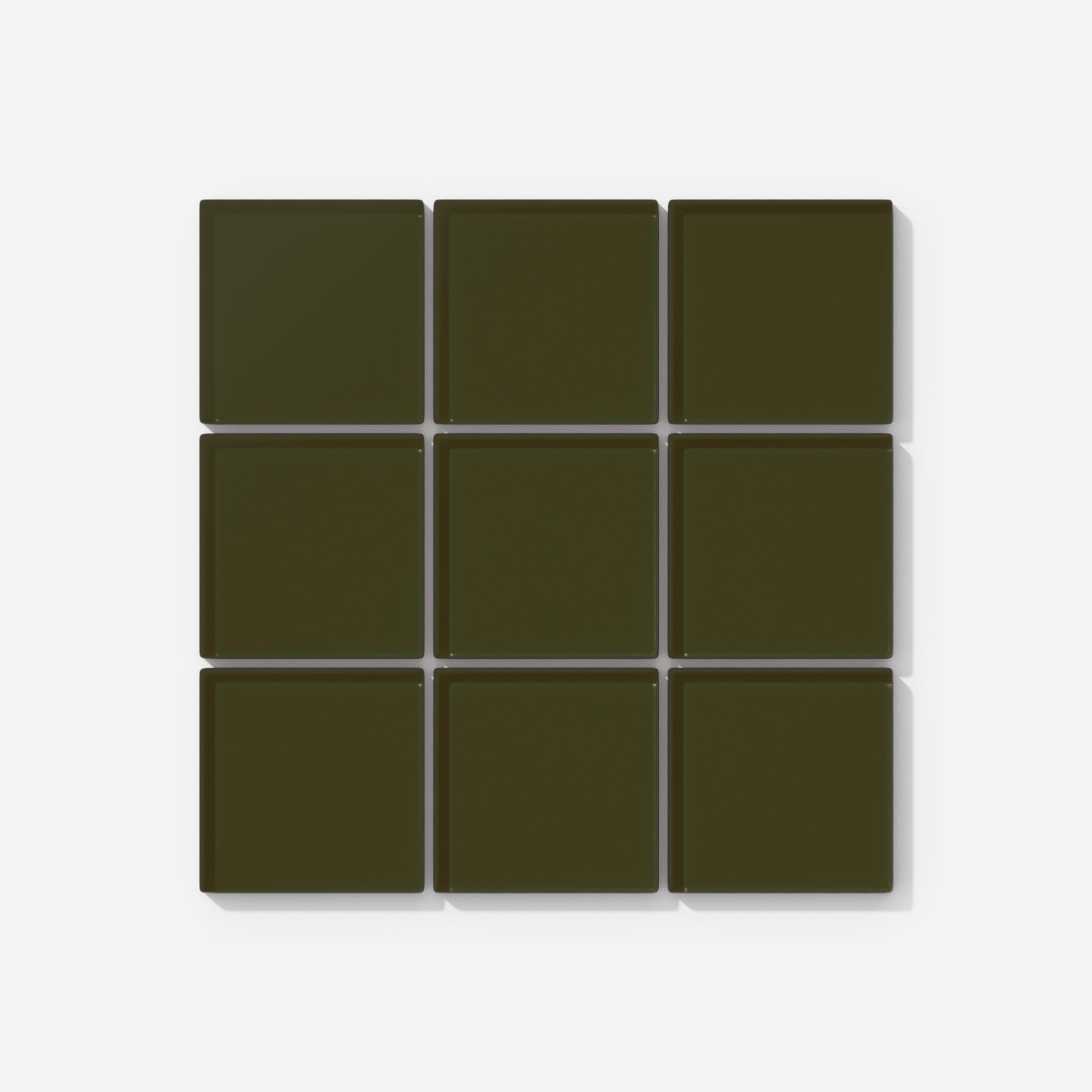 3x3 Straight Set Sheeted Glass Mosaic Tile in Catbird Matte