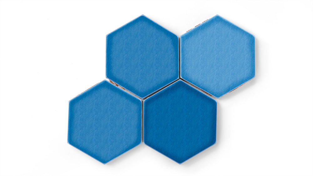 6" Hexagon Original Ceramic Tile in Aegean Sea Gloss