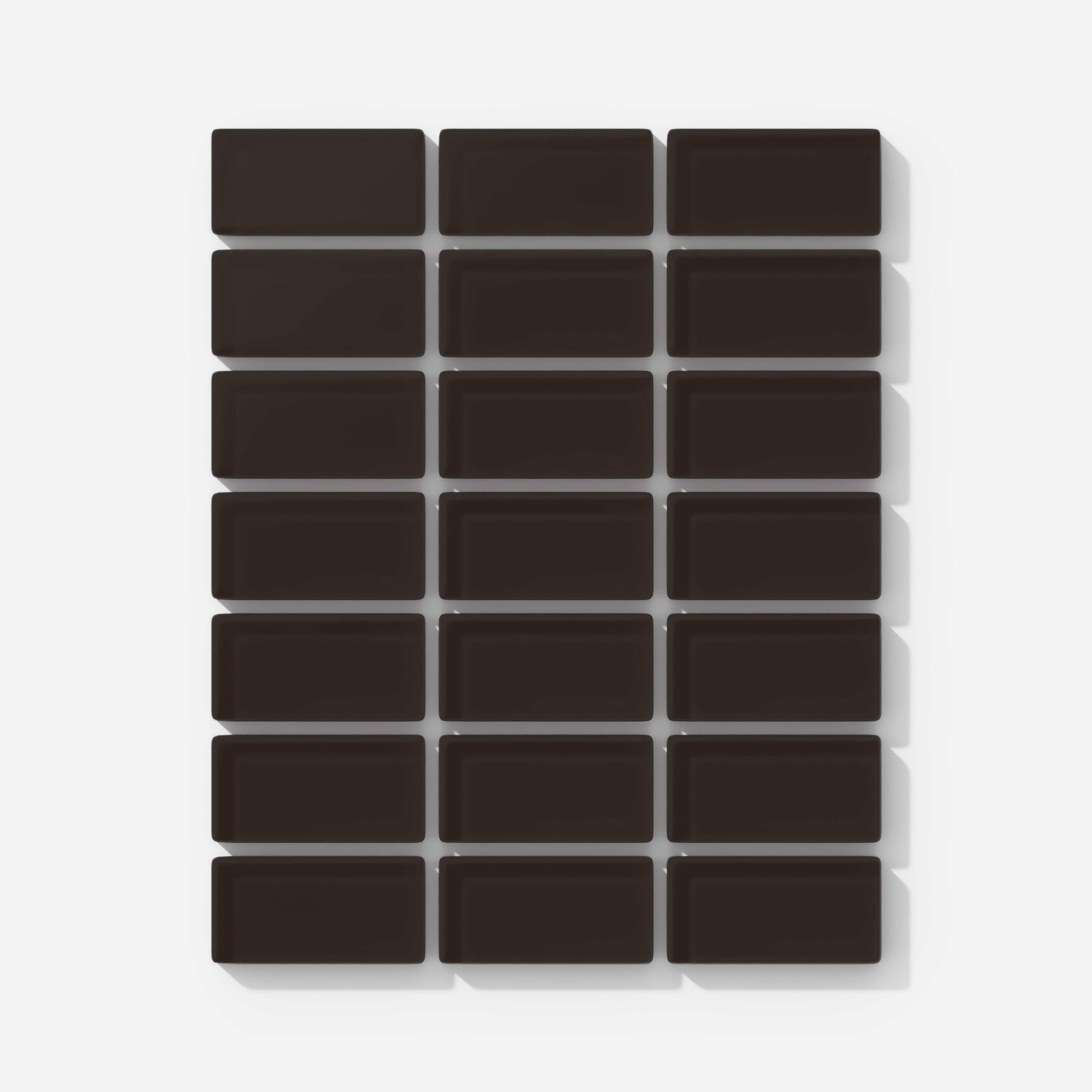 1x2 Straight Set Sheeted Glass Mosaic Tile in Nighthawk Matte