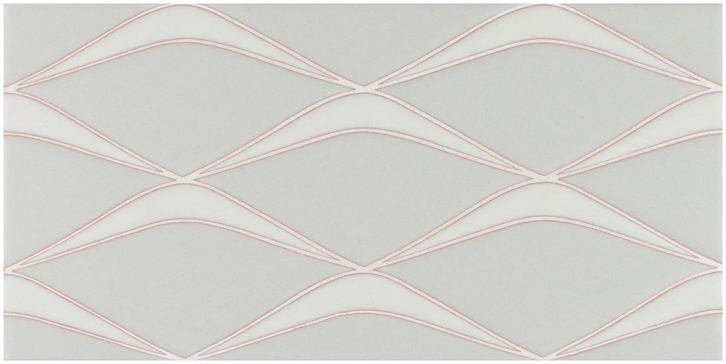 6x12 Handpainted Tile Uni Mountain in Neutral Motif