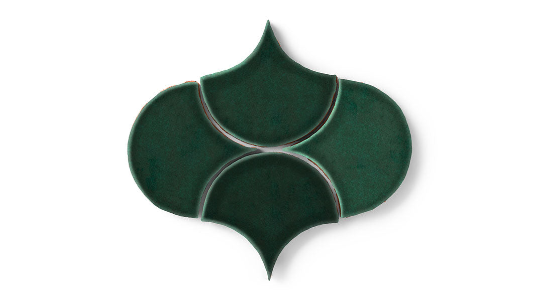 Ogee Drop Original Ceramic Tile in Evergreen Gloss