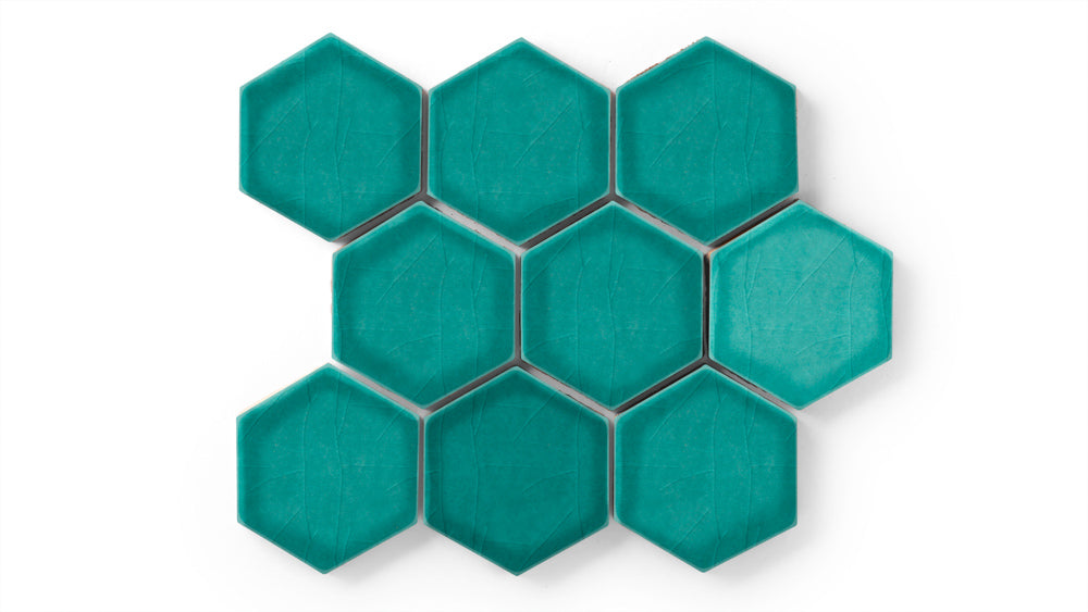 4" Hexagon Original Ceramic Tile in Bora Bora Gloss