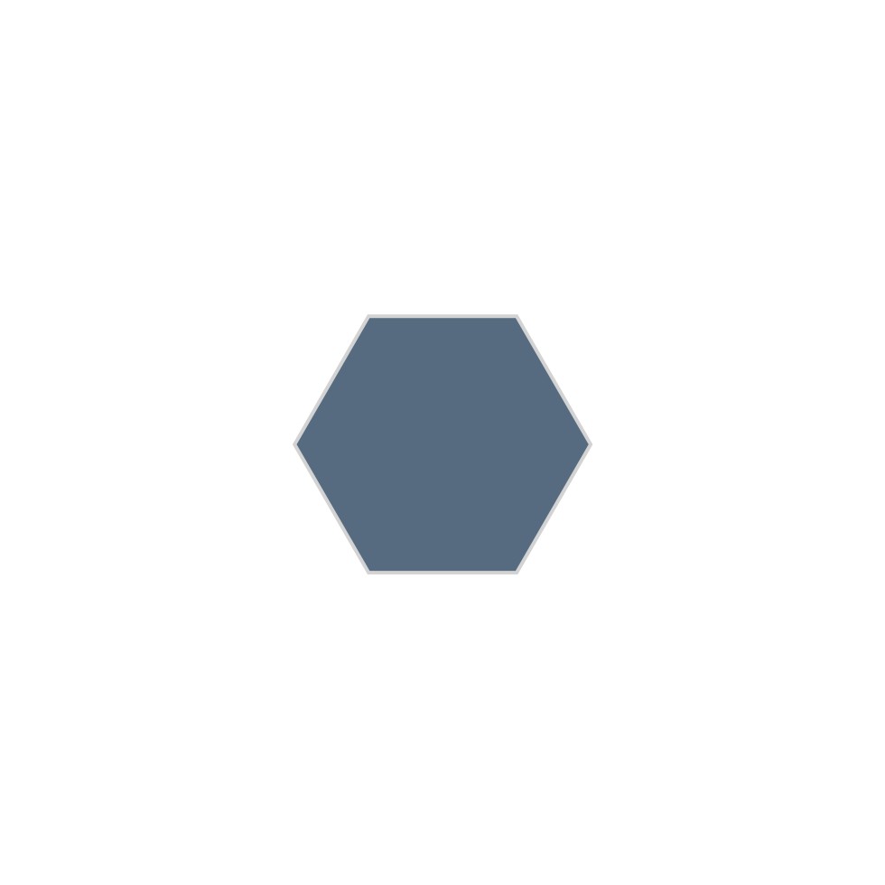 4" Hexagon Original Ceramic Tile in Slate Blue Matte