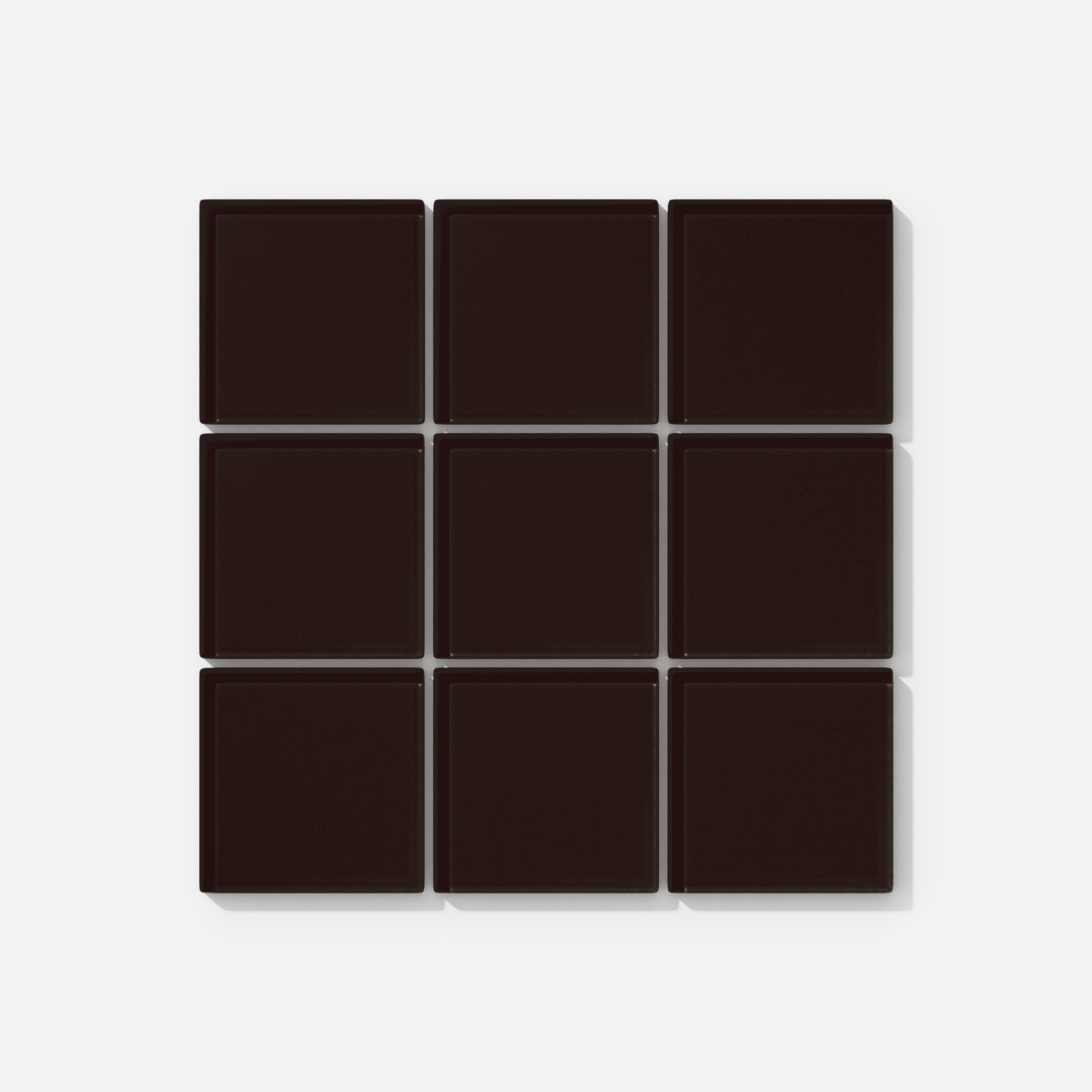 3x3 Straight Set Sheeted Glass Mosaic Tile in Nighthawk Gloss