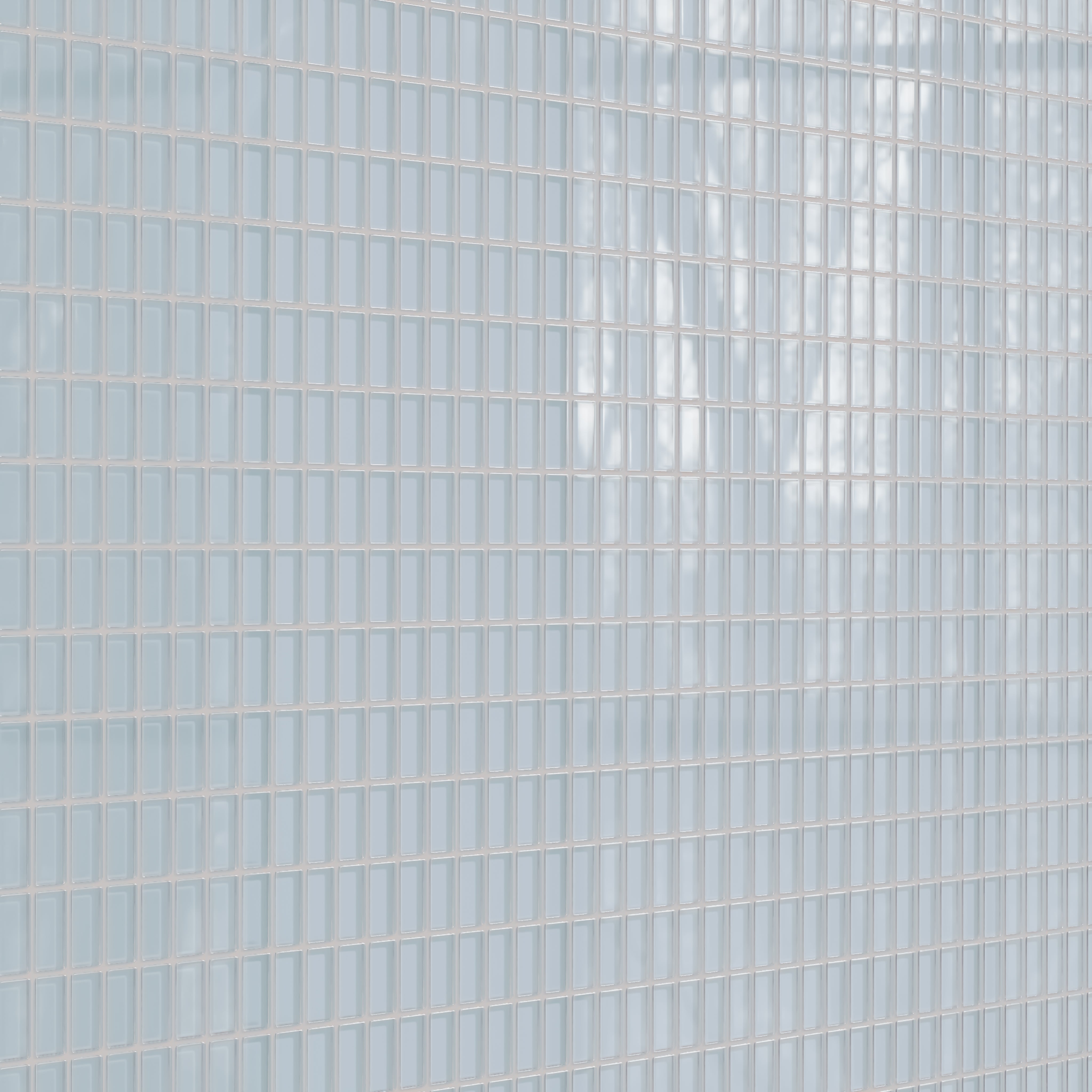1x2 Straight Set Sheeted Glass Mosaic Tile in Partridge Gloss