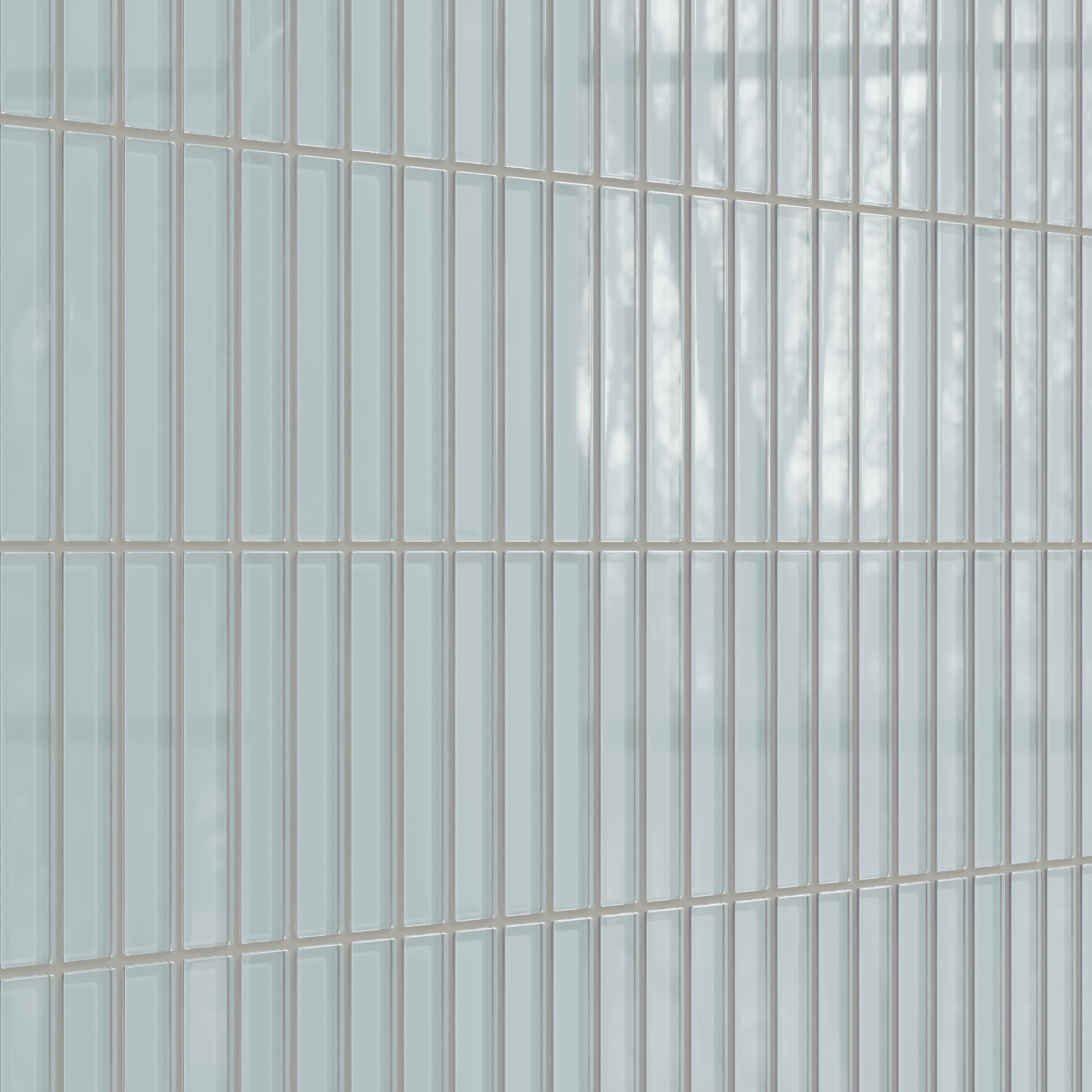 1x6 Straight Set Sheeted Glass Mosaic Tile in Great Blue Heron Gloss