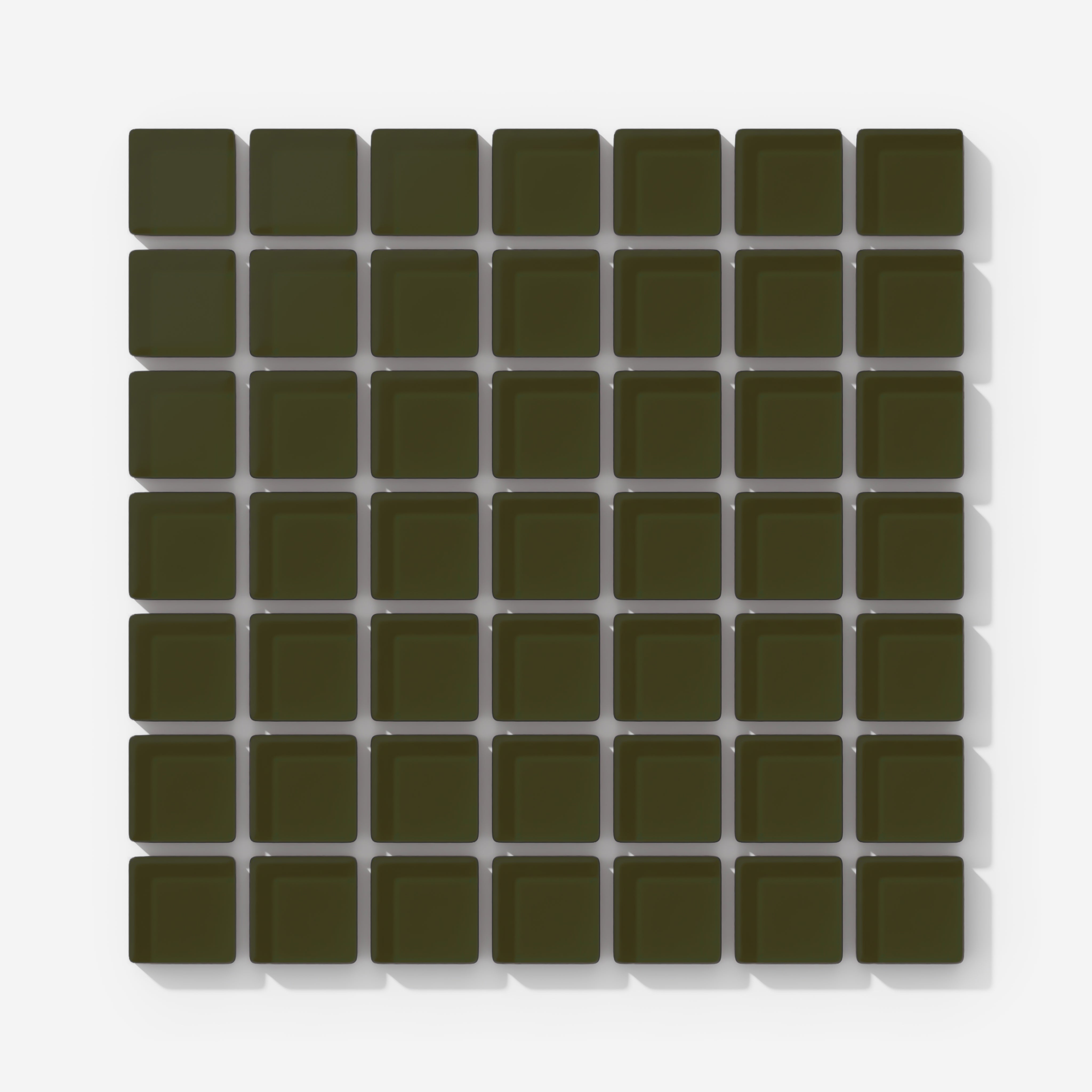 1x1 Straight Set Sheeted Glass Mosaic Tile in Catbird Matte