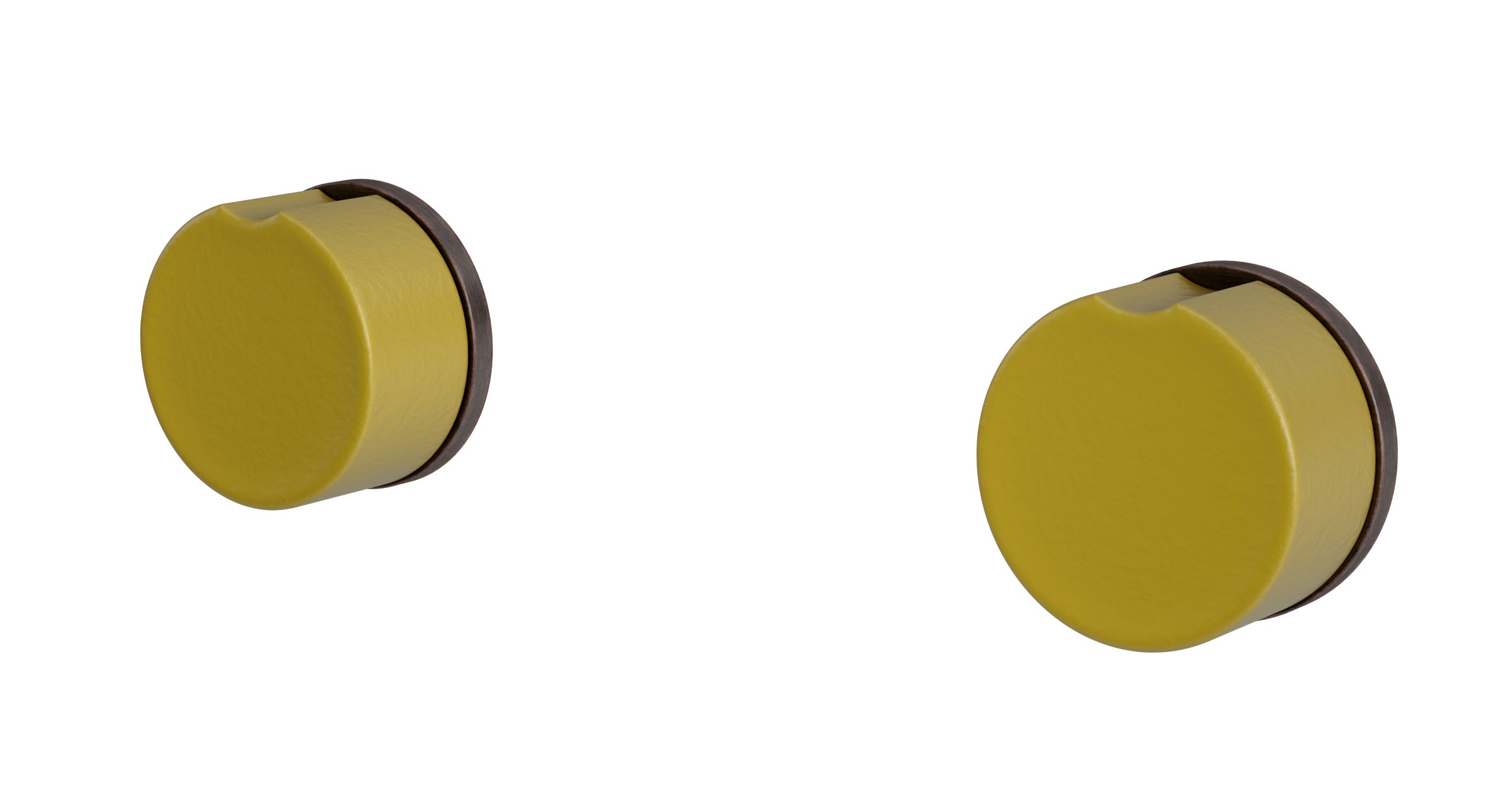 Foundry Two Handle Wall Mount Bath Trim with Groove Ceramic Knob Handles in Antique Bronze