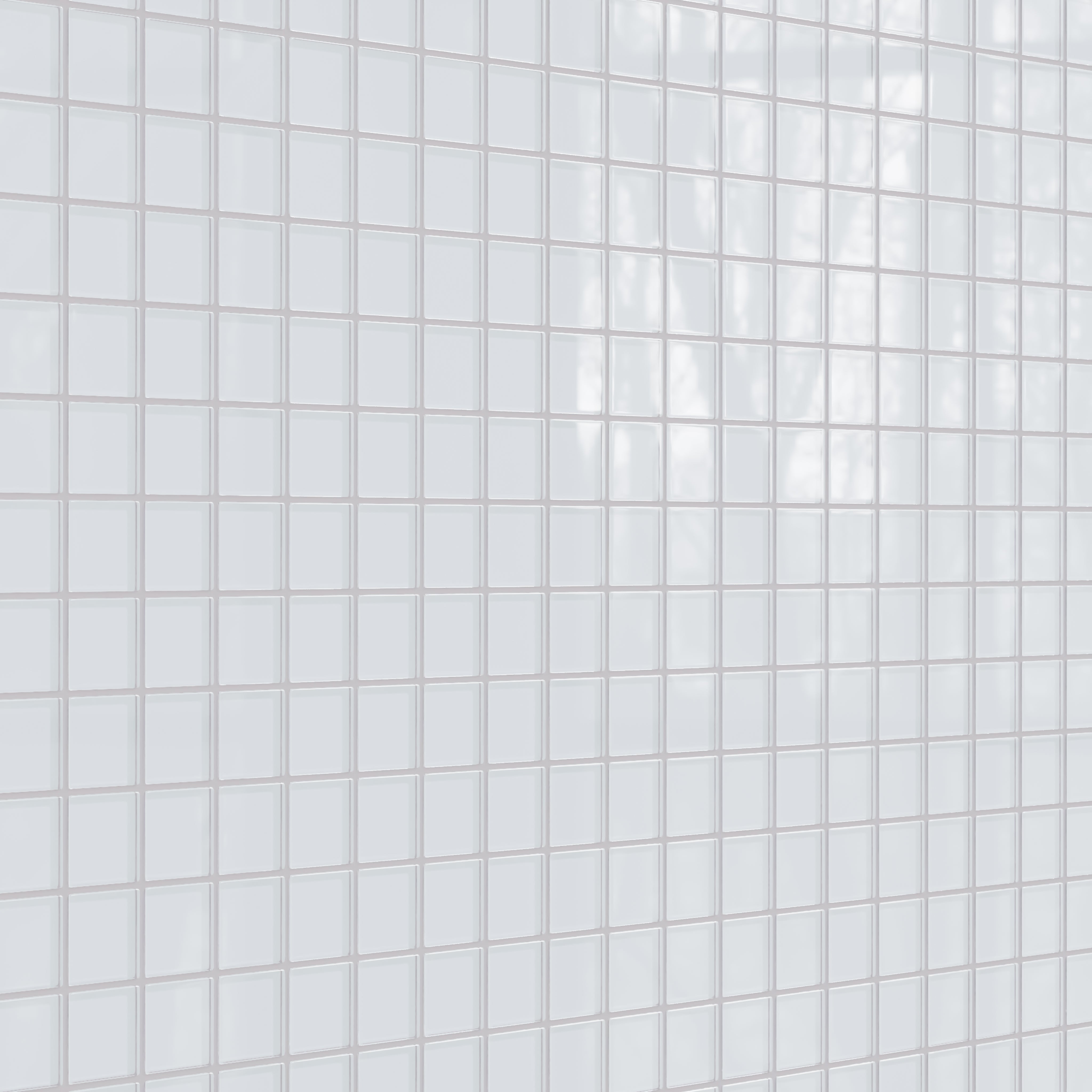 2x2 Straight Set Sheeted Glass Mosaic Tile in Snowy Owl Gloss
