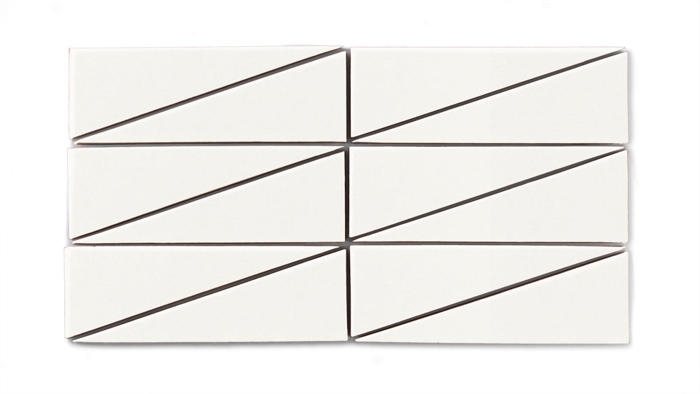 Right Scalene Triangle Original Ceramic Tile in Calcite Matte