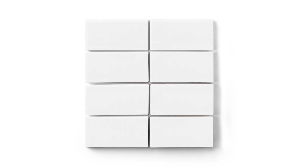 2x4 Straight Set Sheeted Original Ceramic Mosaic Tile in Calcite Gloss