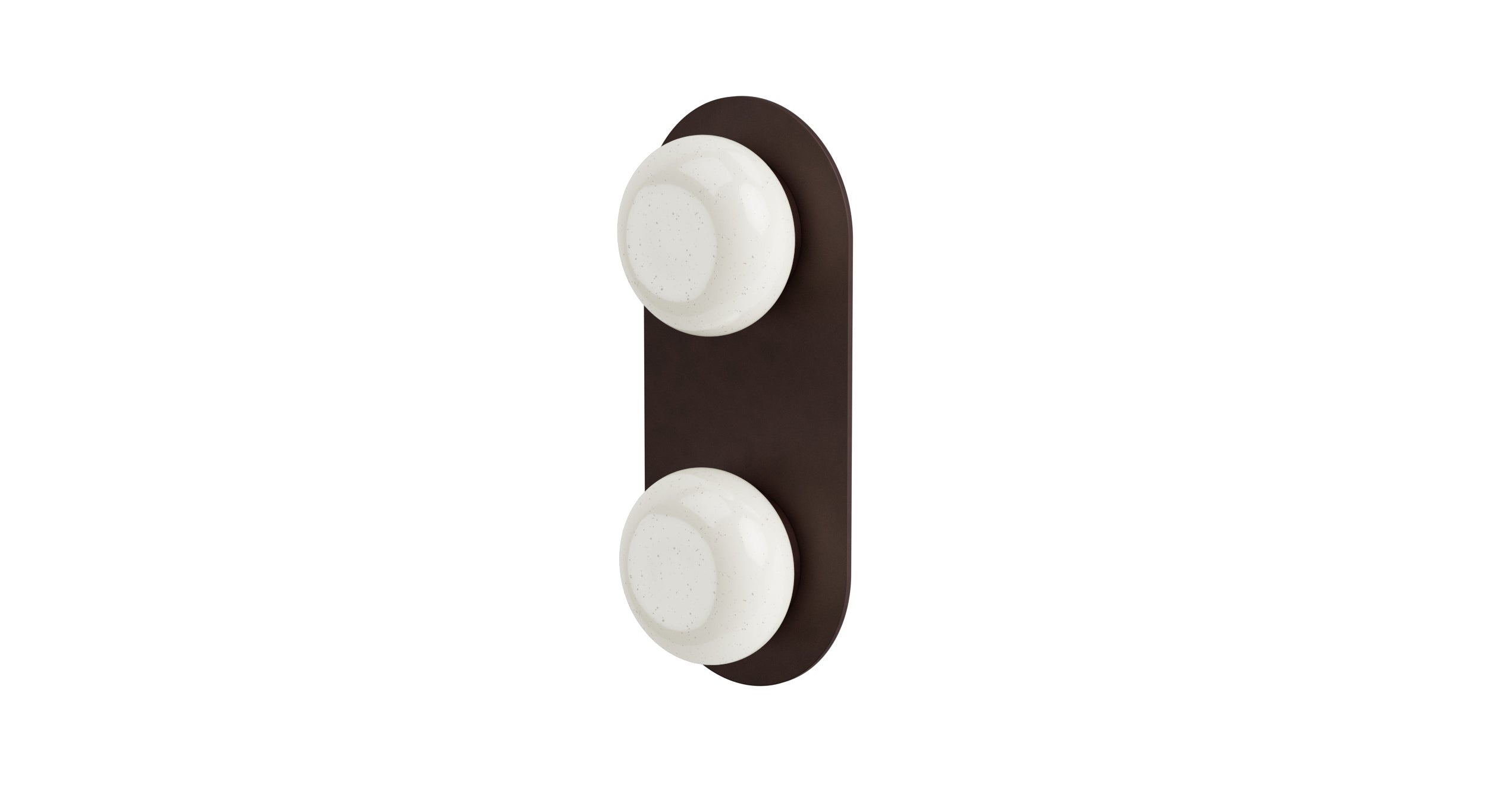 Foundry Two Handle Wall Mount Shower Trim with Pebble Ceramic Knob Handles in Architectural Copper