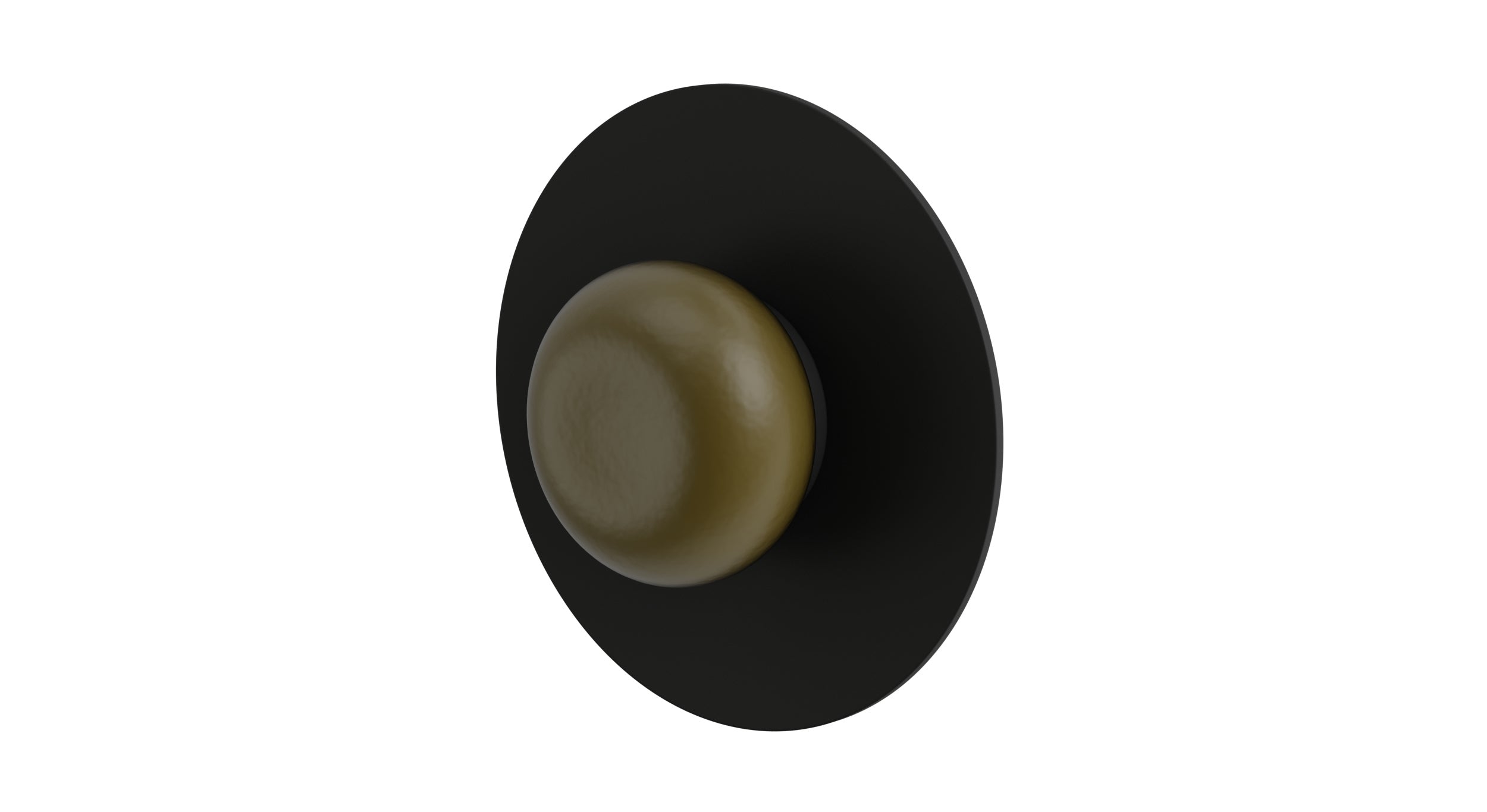 Foundry One Handle Wall Mount Shower Trim with Pebble Ceramic Knob Handle in Matte Black