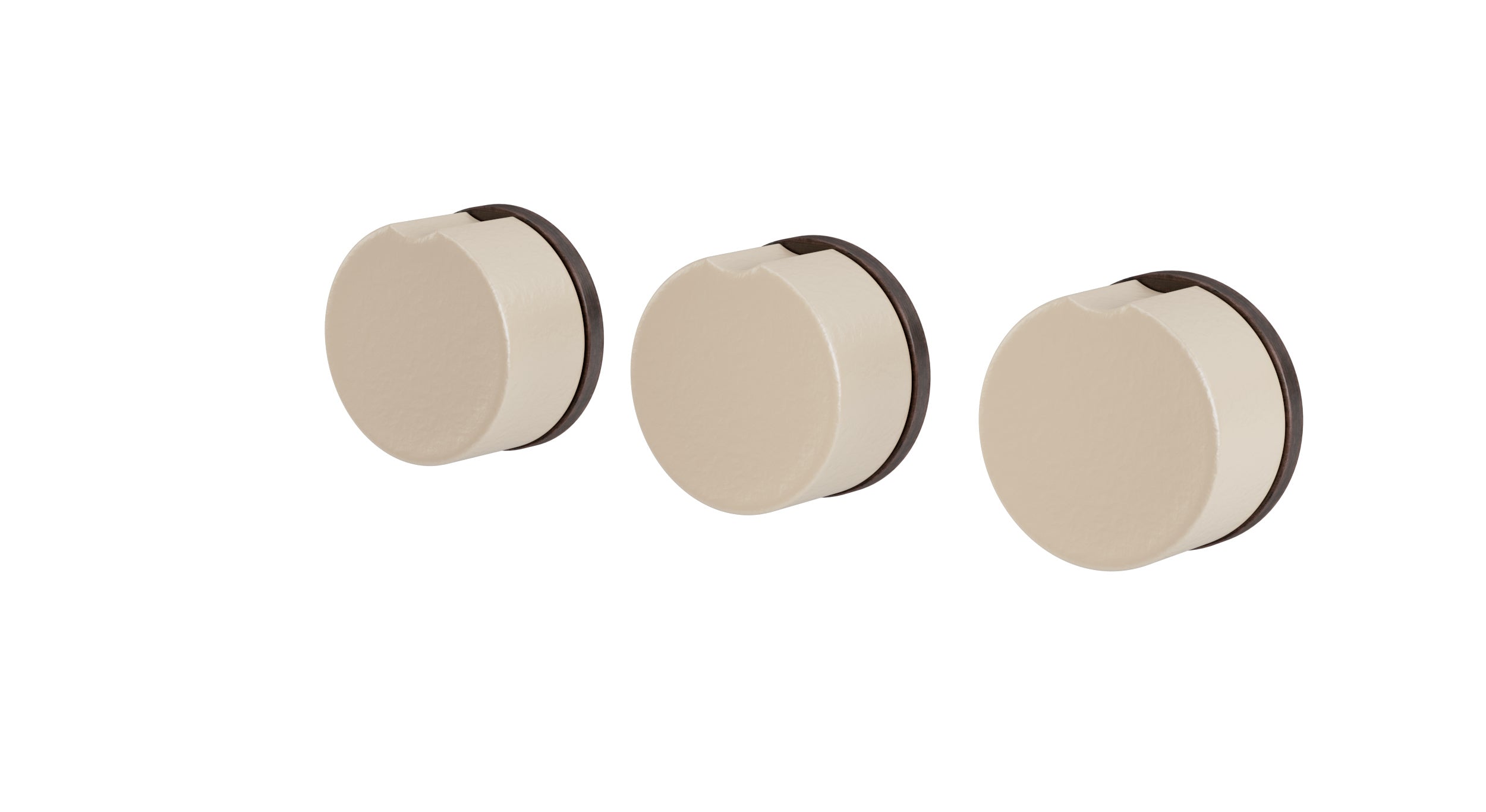 Foundry Three Handle Wall Mount Bath Trim with Diverter/Volume Control and Groove Ceramic Knob Handles in Antique Bronze