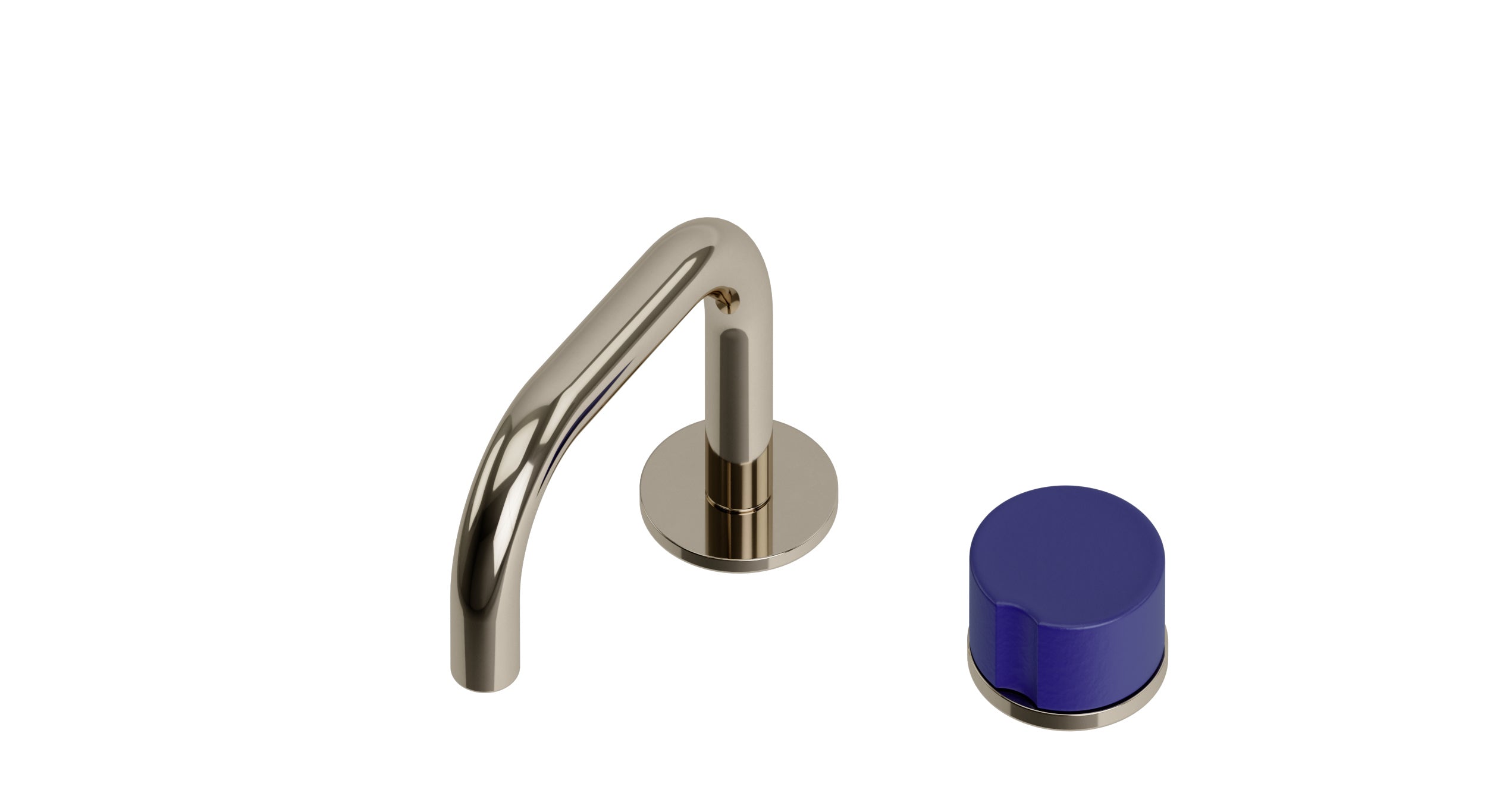 Foundry One Handle Deck Mount Squaretop Lavatory Faucet with Groove Ceramic Knob Handle in Polished Nickel