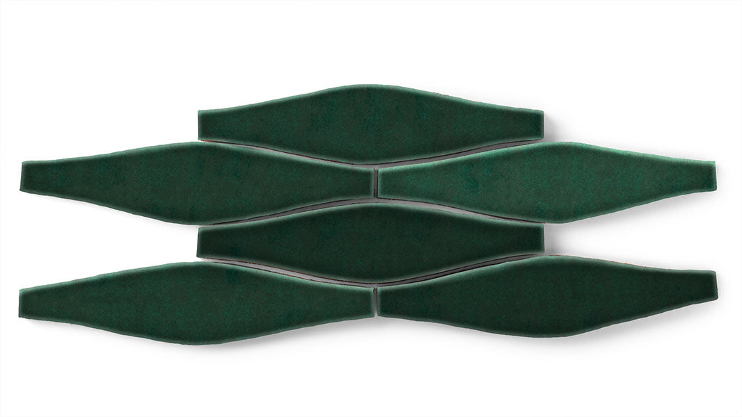 Wave Original Ceramic Tile in Evergreen Gloss