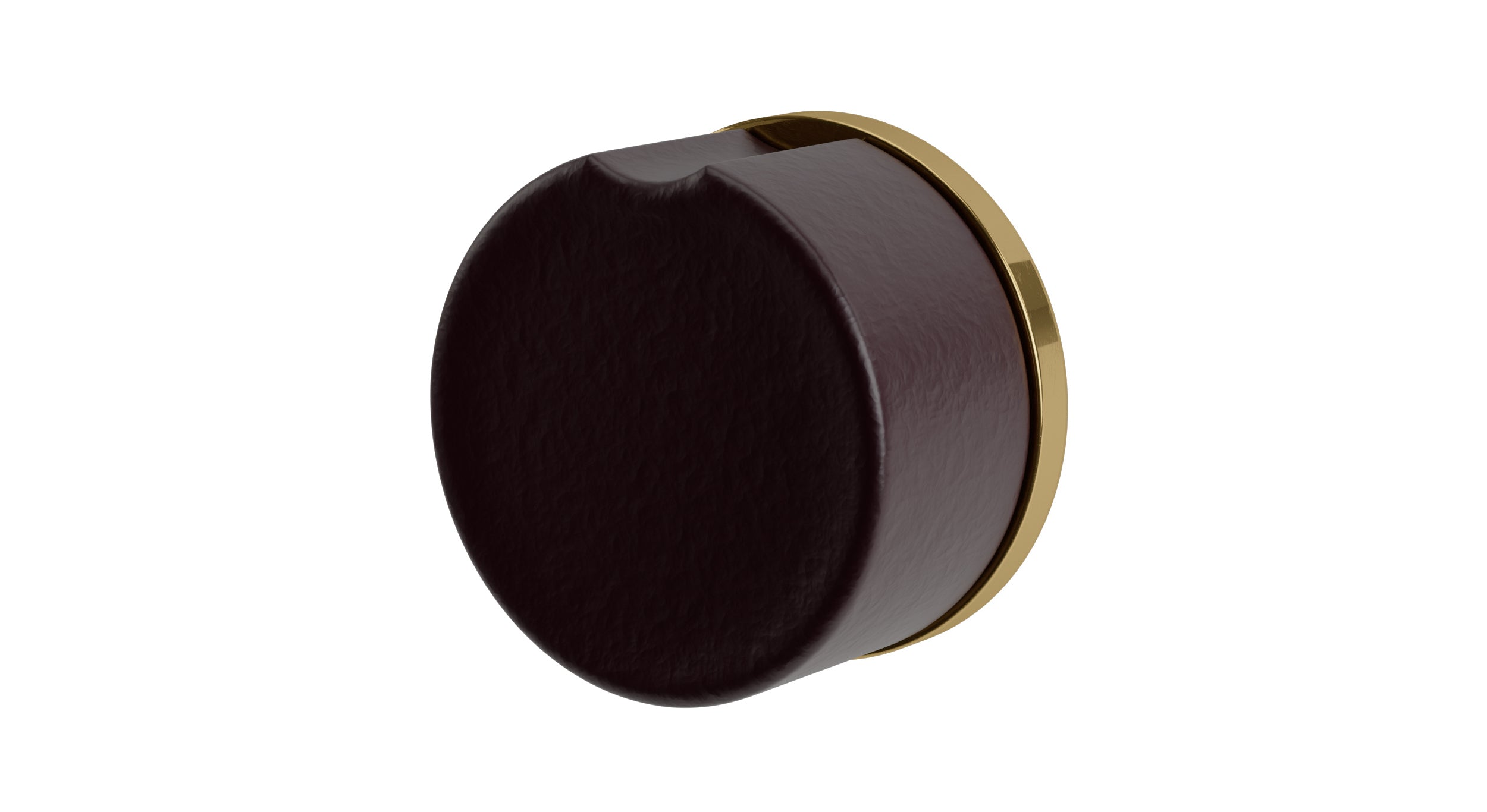 Foundry One Handle Wall Mount Diverter/Volume Control Shower Trim with Groove Ceramic Knob Handle in Uncoated Polished Brass