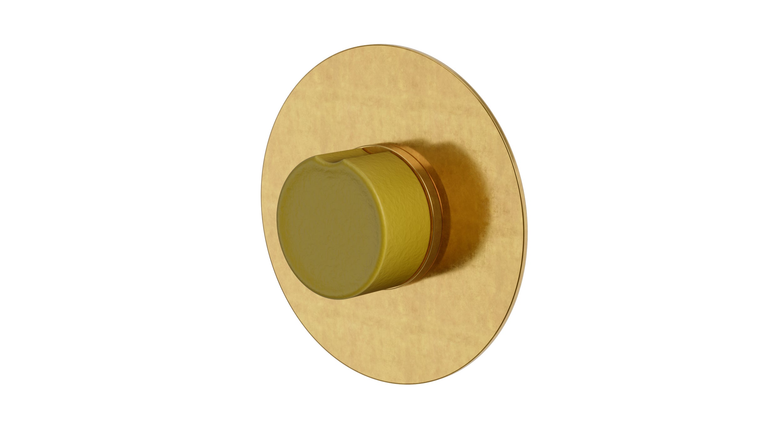 Foundry One Handle Wall Mount Shower Trim with Groove Ceramic Knob Handle in French Brass