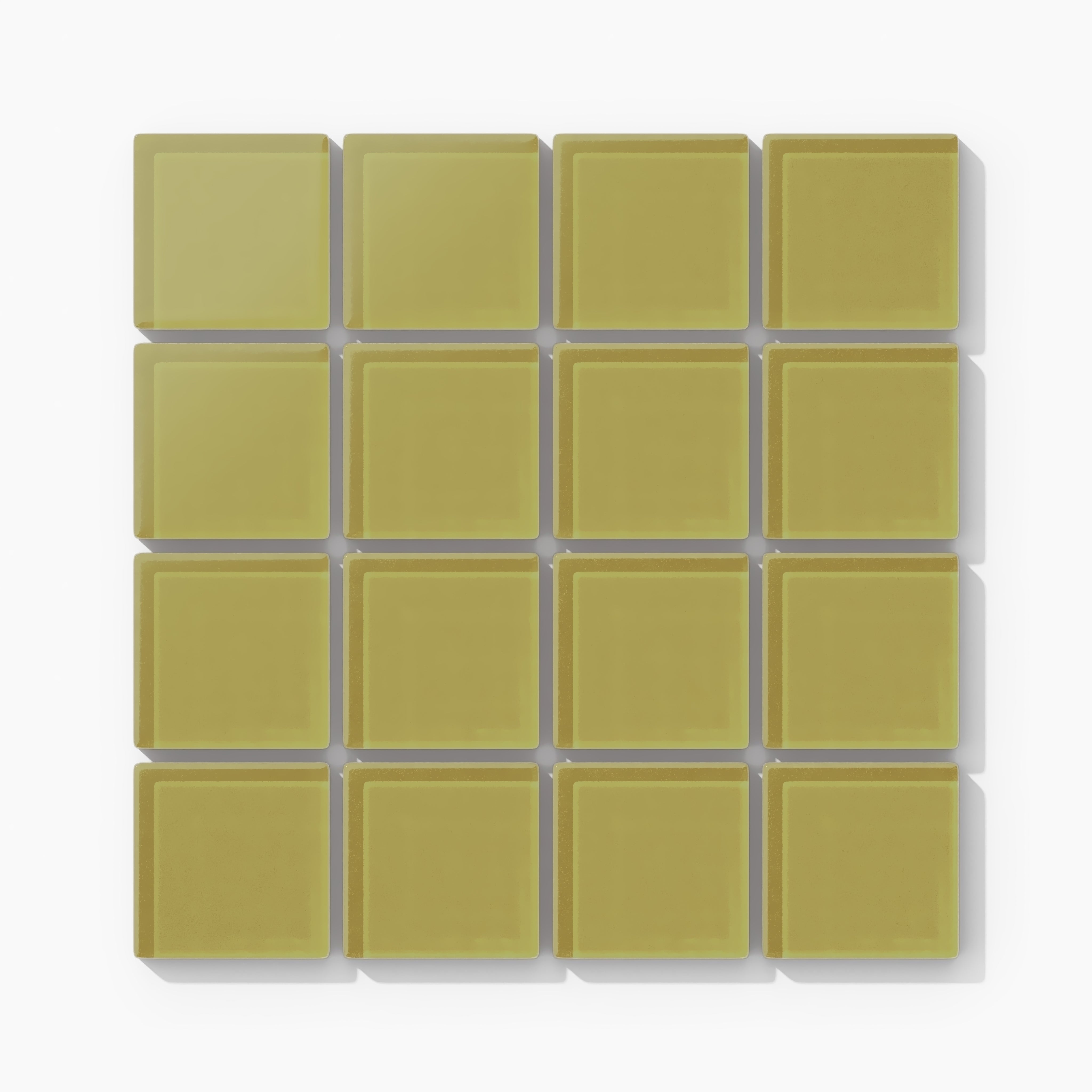 2x2 Straight Set Sheeted Glass Mosaic Tile in Pine Siskin Matte