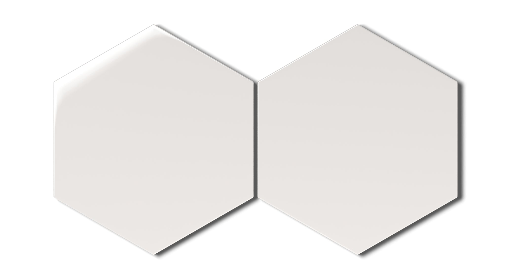 8" Hexagon Natural Press Ceramic Tile in Flake White Gloss