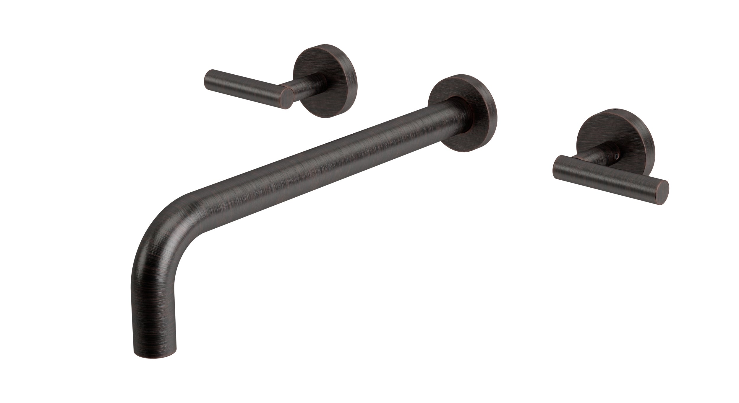 Contour Two Handle Wall Mount 12" Lavatory Faucet with Soft Lever Handles in Antique Bronze