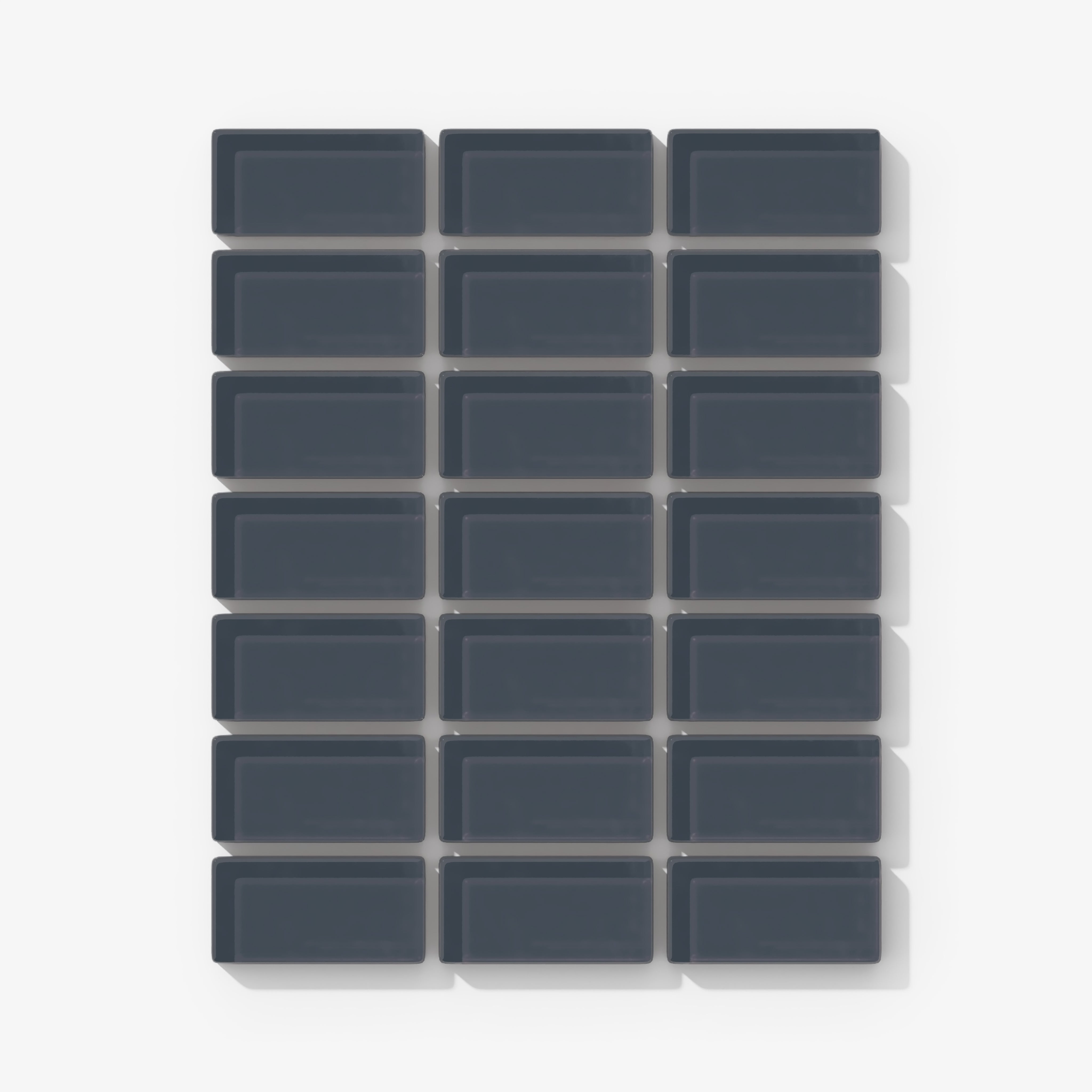 1x2 Straight Set Sheeted Glass Mosaic Tile in Junco Gloss