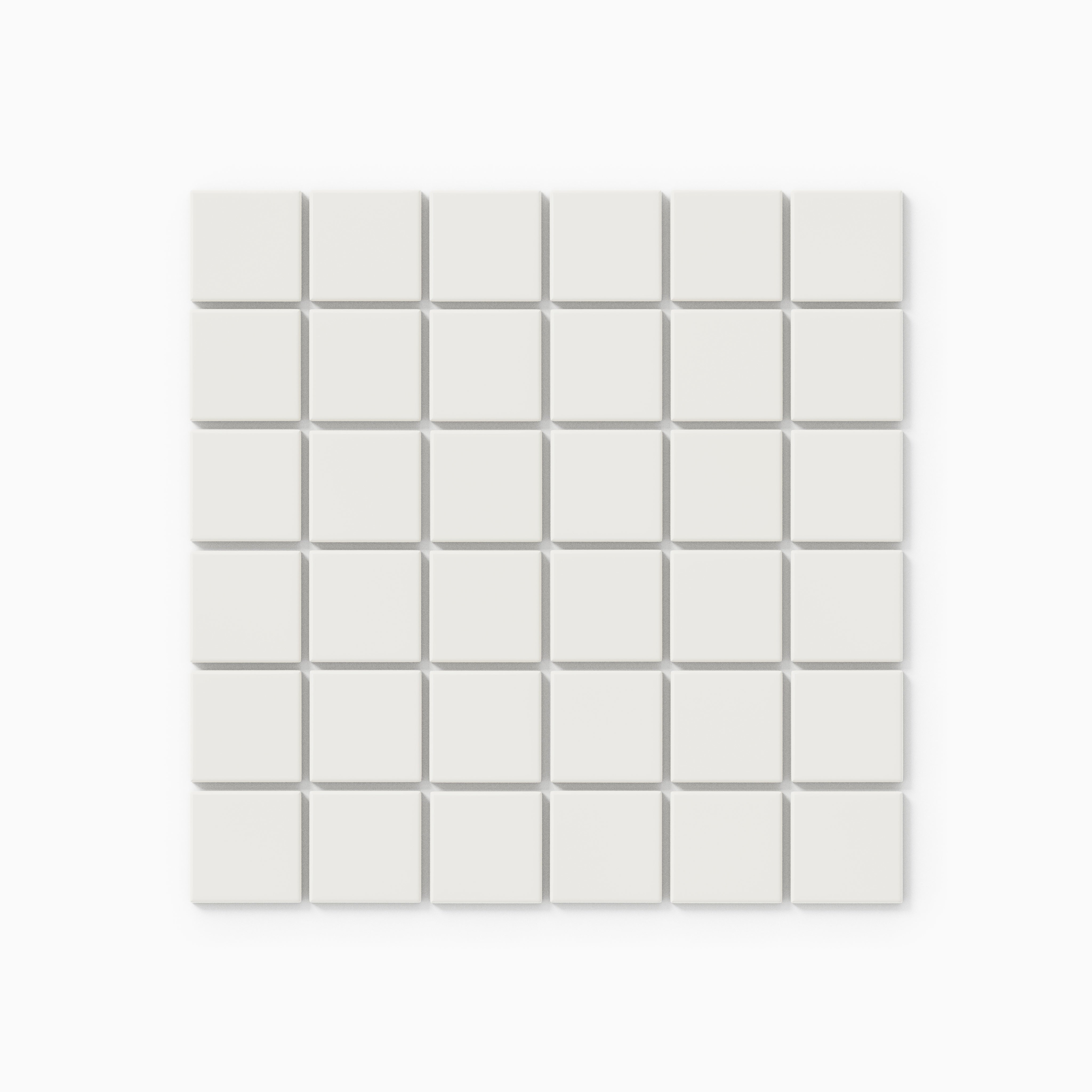 2x2 Straight Set Sheeted Original Ceramic Mosaic Tile in Feldspar Gloss