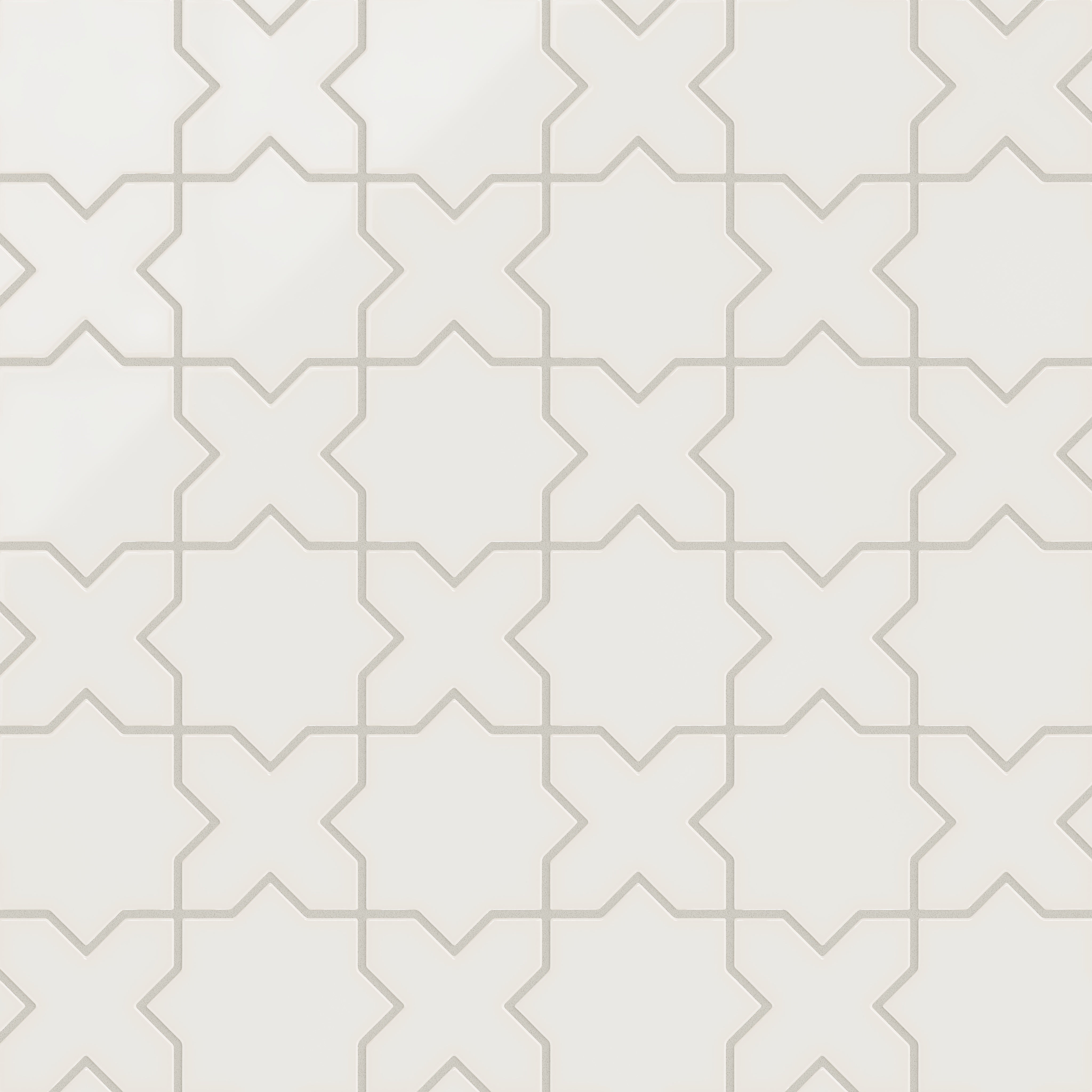 Mini Star & Cross Original Ceramic Tile in Feldspar Gloss