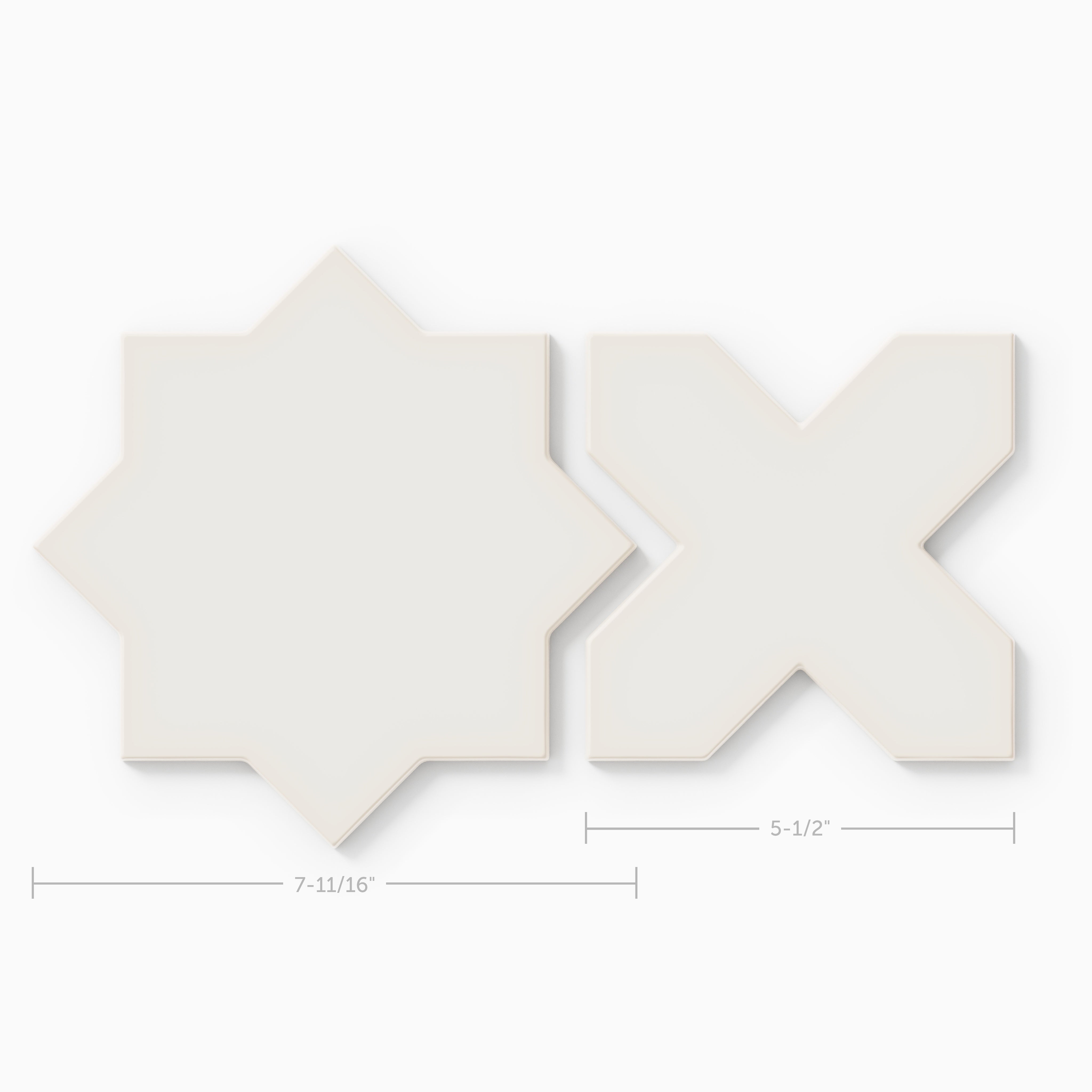 Star & Cross Original Ceramic Tile in Feldspar Gloss