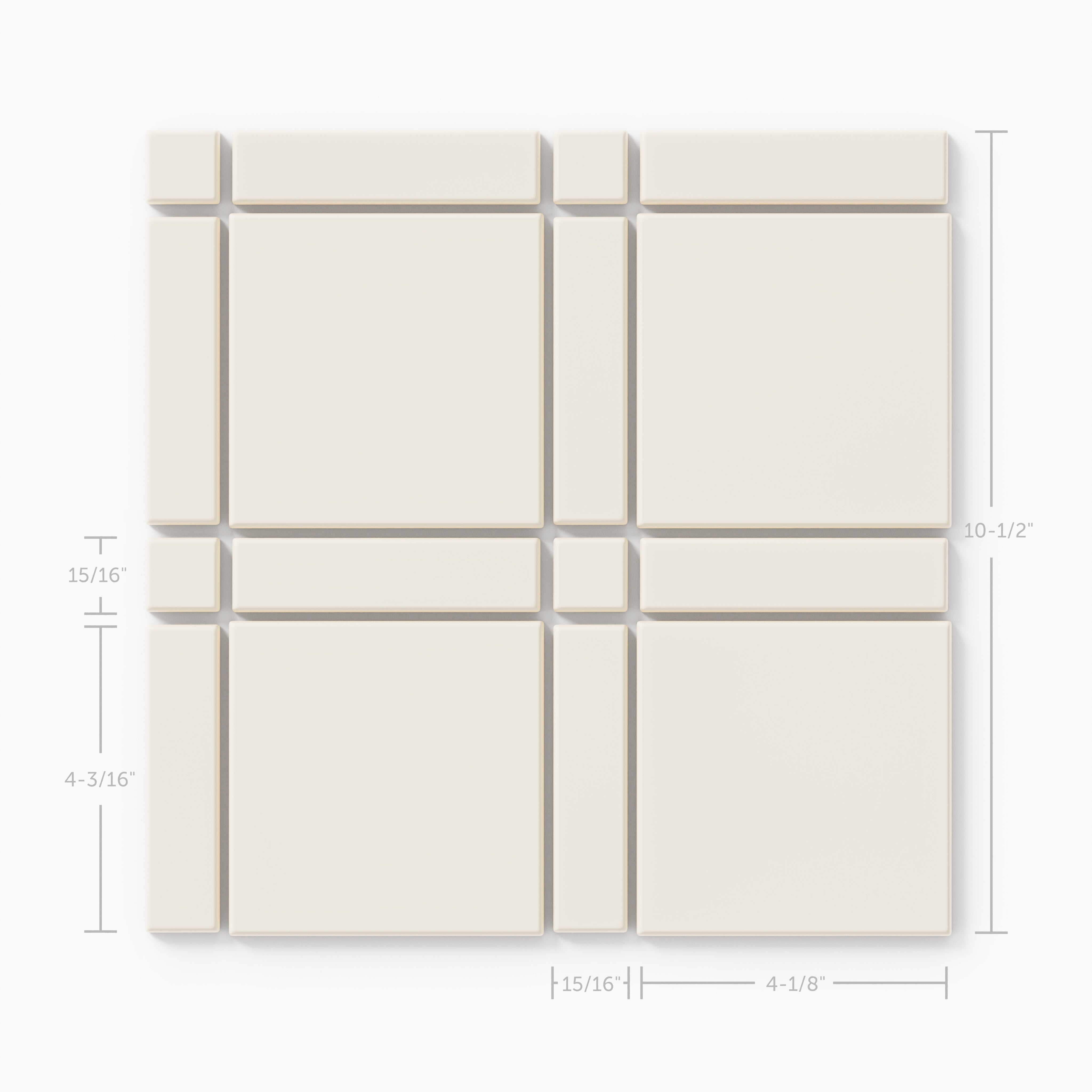 Lattice Sheeted Original Ceramic Tile in Feldspar Matte