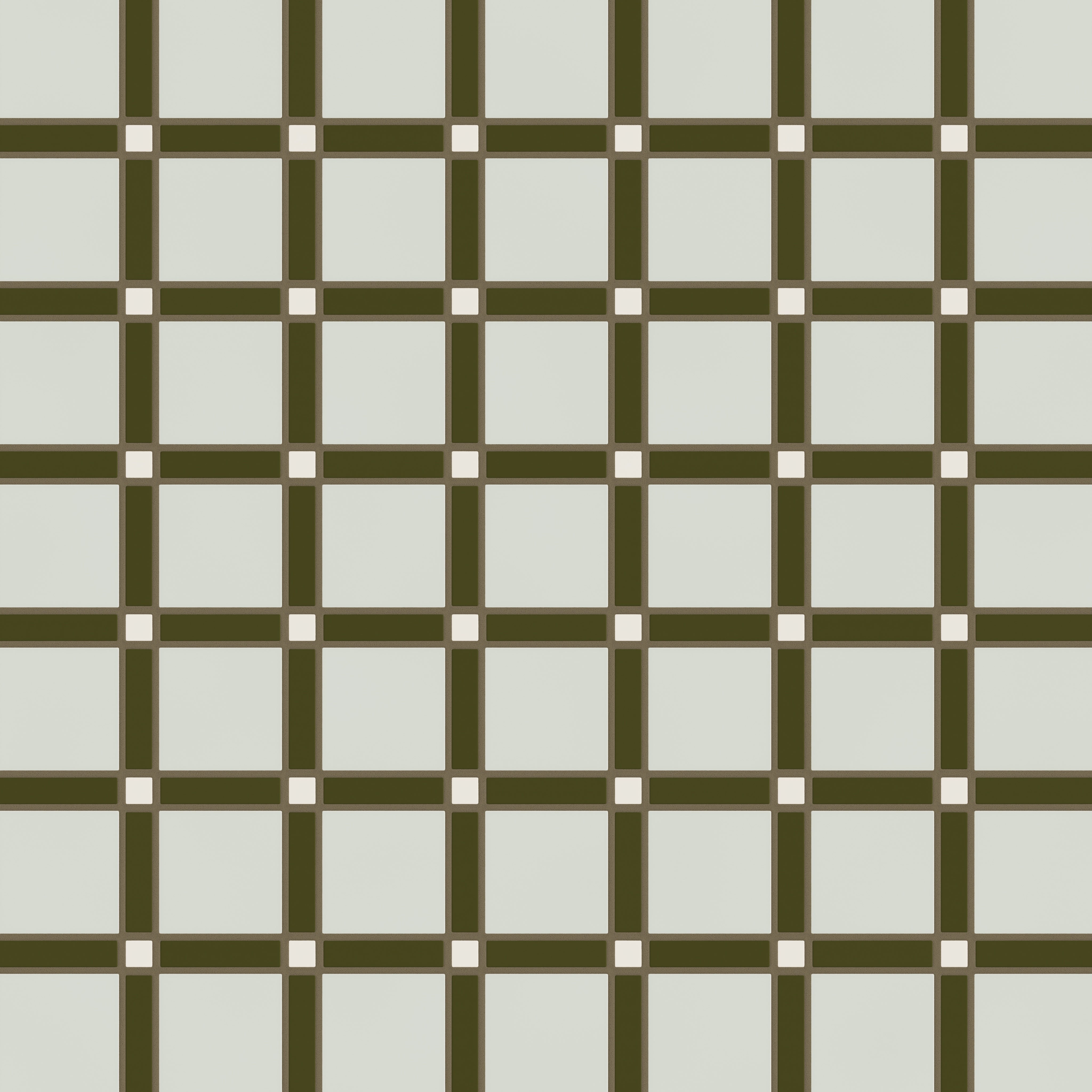 Lattice Sheeted Original Ceramic Tile in Feldspar Matte, Bonsai Matte & Overcast Matte