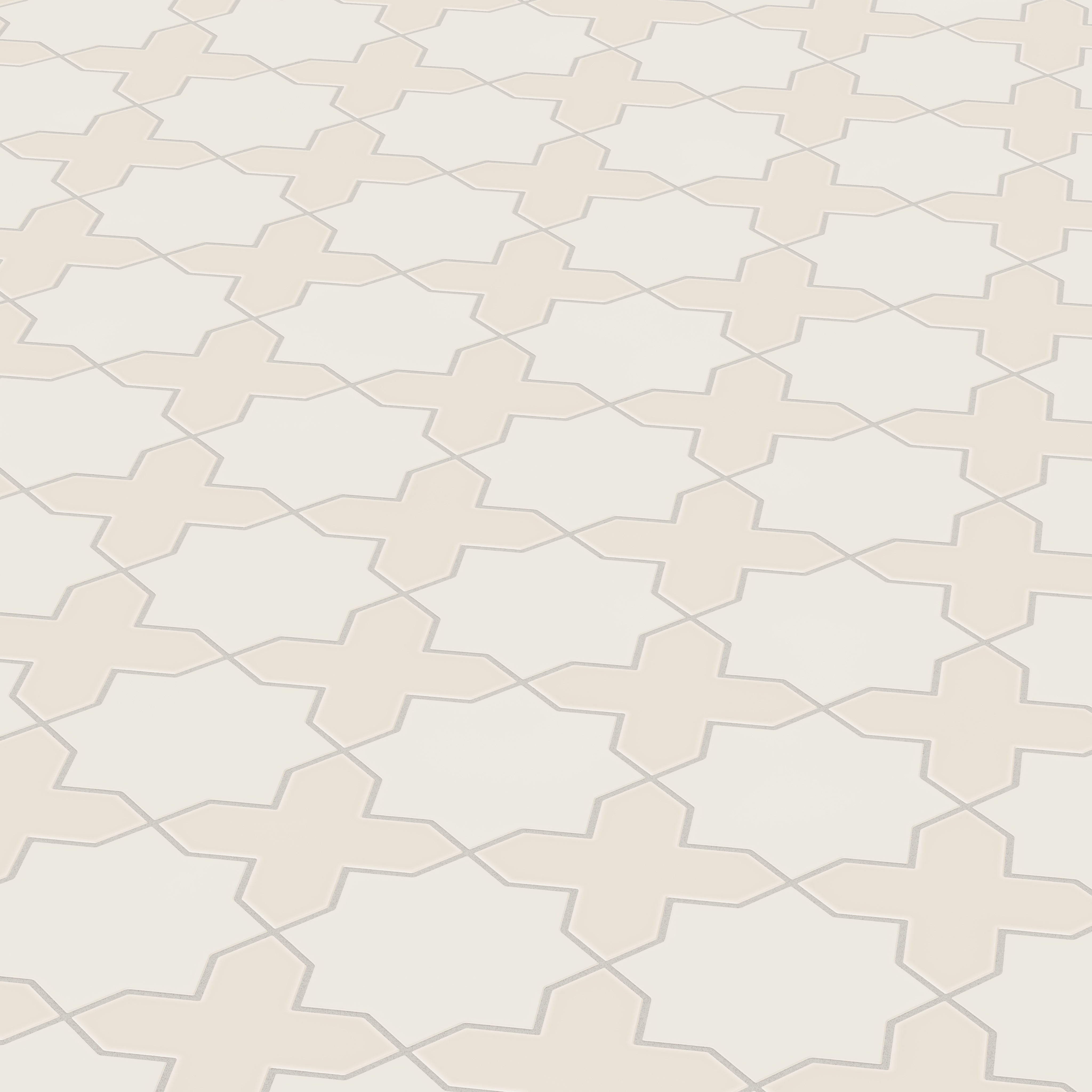 Star & Cross Original Ceramic Tile in Feldspar Matte & Sand Dune Matte