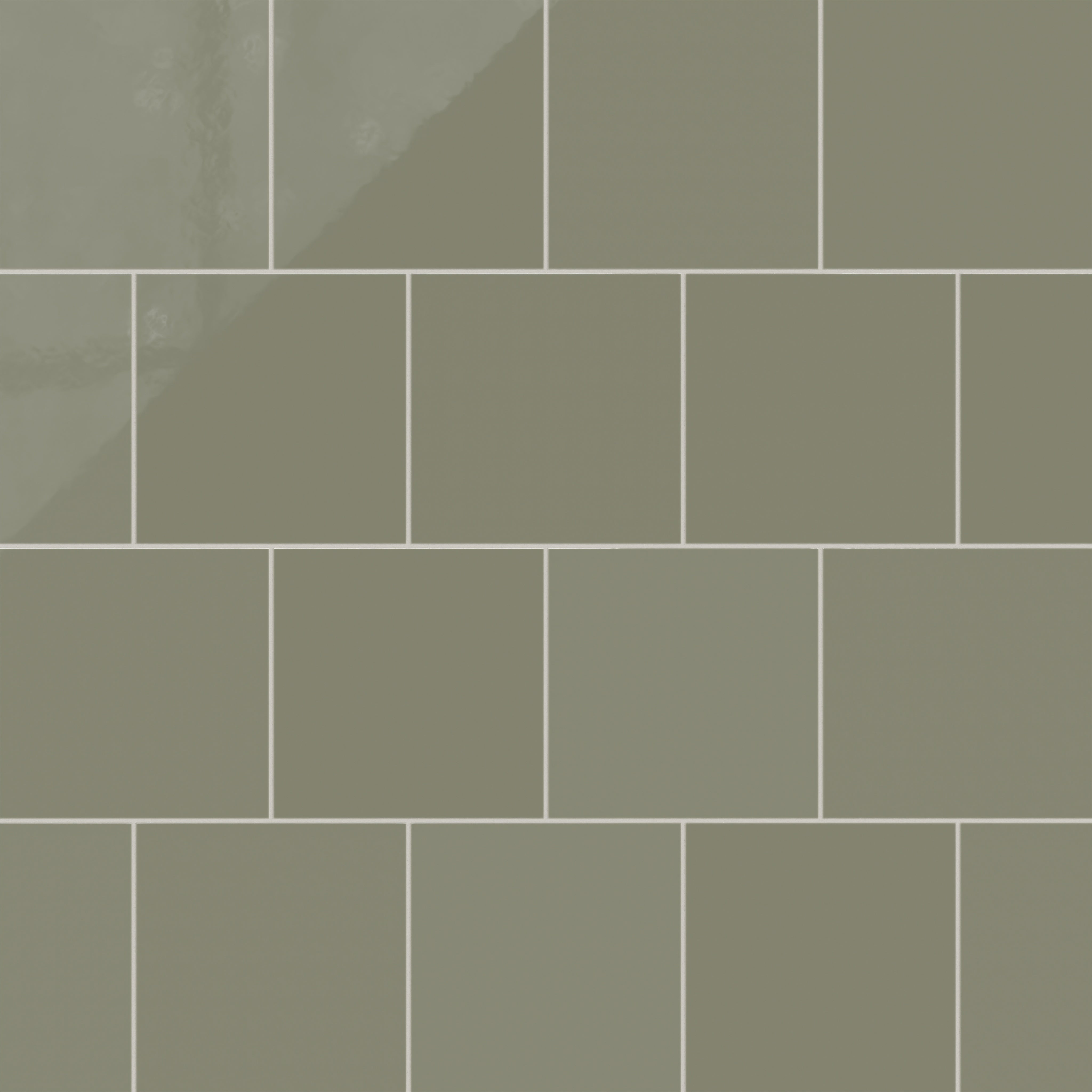 12x12 Natural Press Ceramic Tile in Fern Gloss