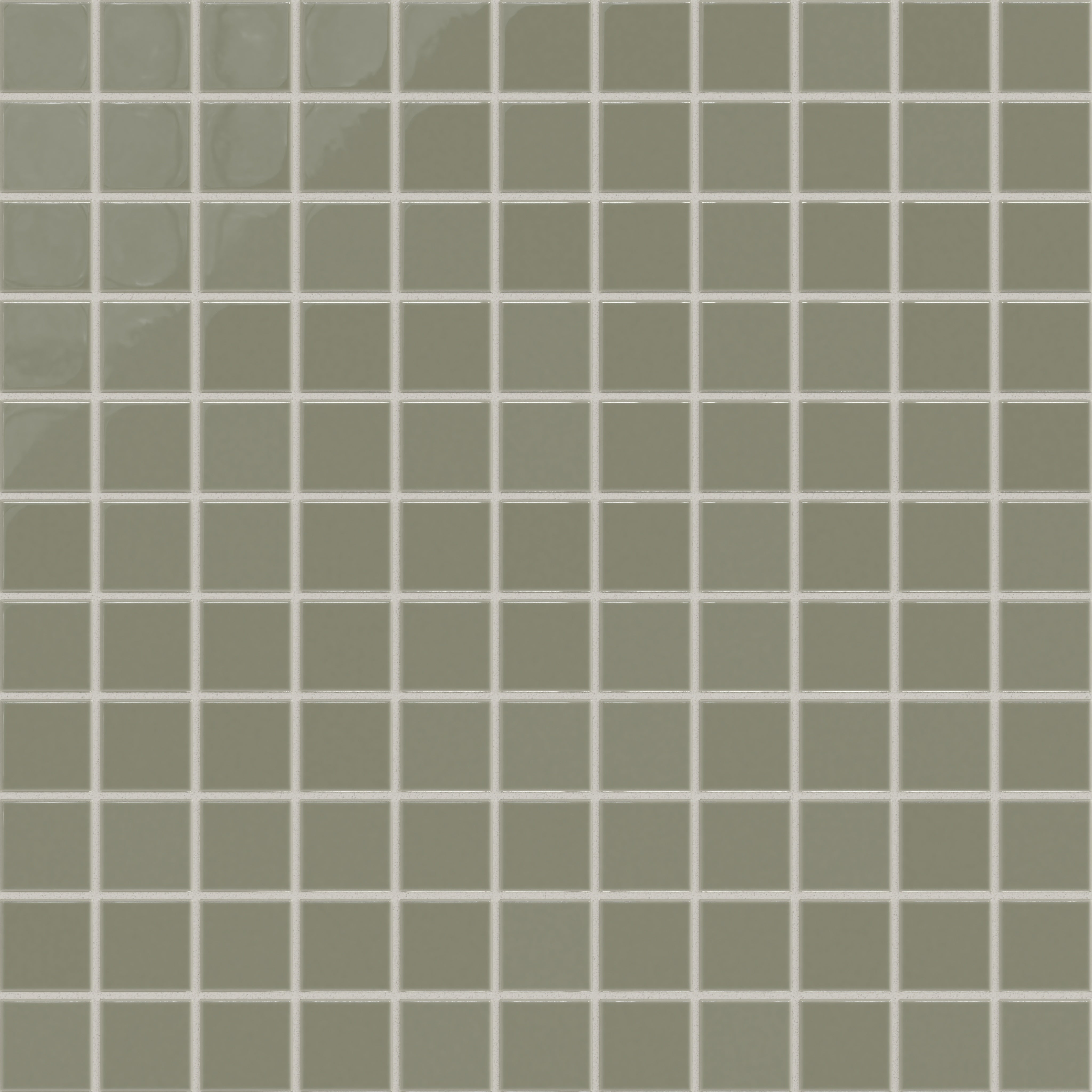 2x2 Straight Set Sheeted Natural Press Ceramic Mosaic Tile in Fern Gloss