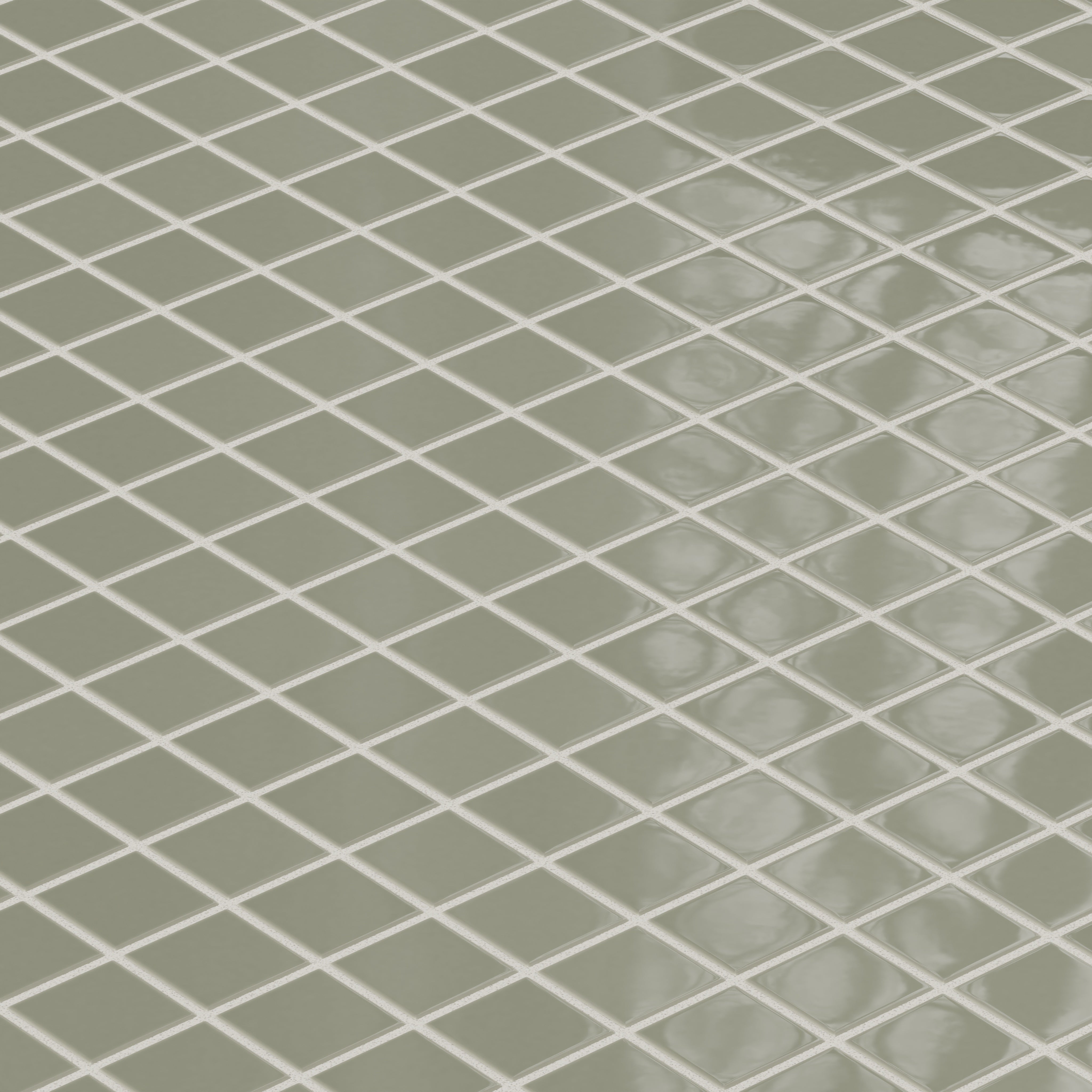 2x2 Straight Set Sheeted Natural Press Ceramic Mosaic Tile in Fern Gloss