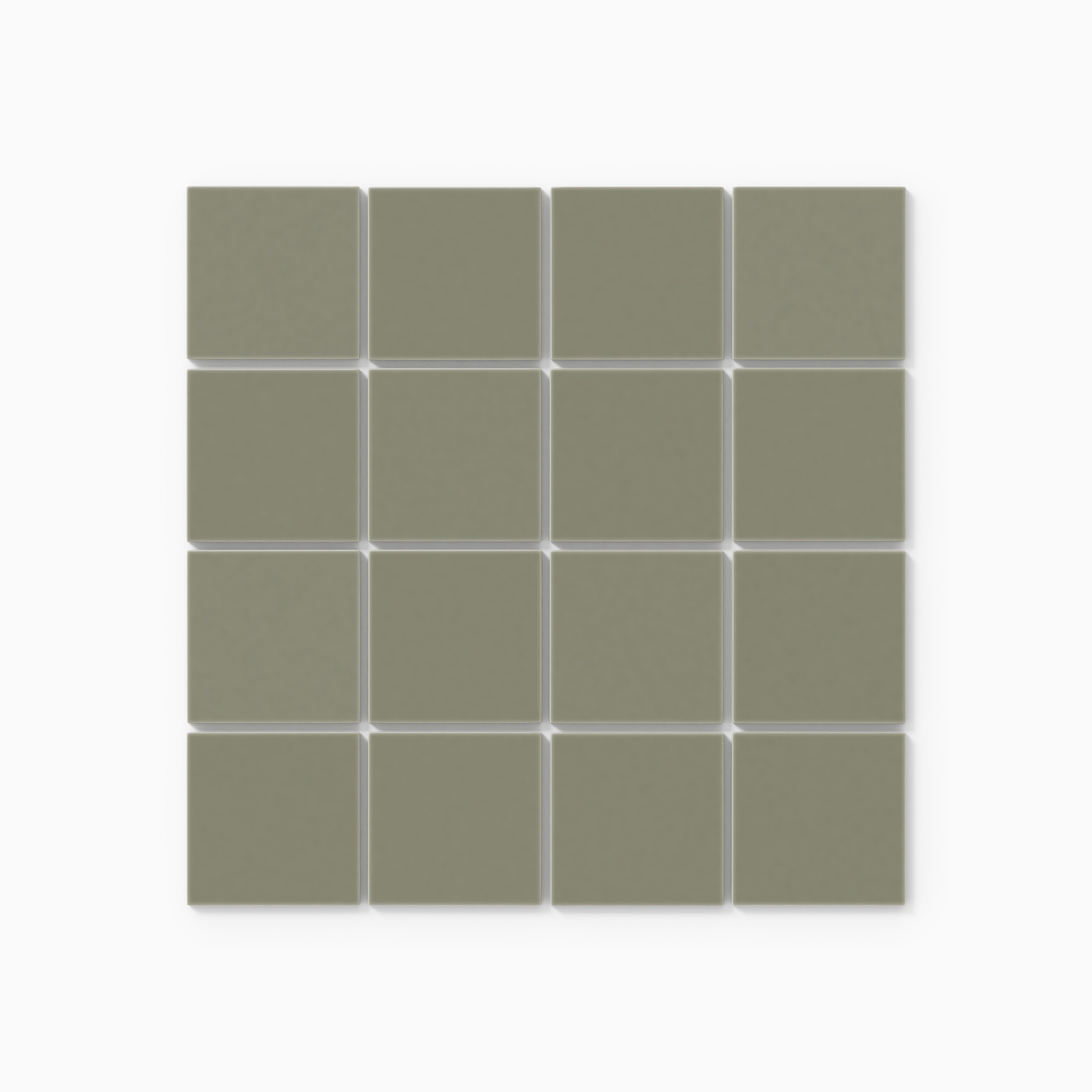 3x3 Straight Set Sheeted Natural Press Ceramic Mosaic Tile in Fern Gloss