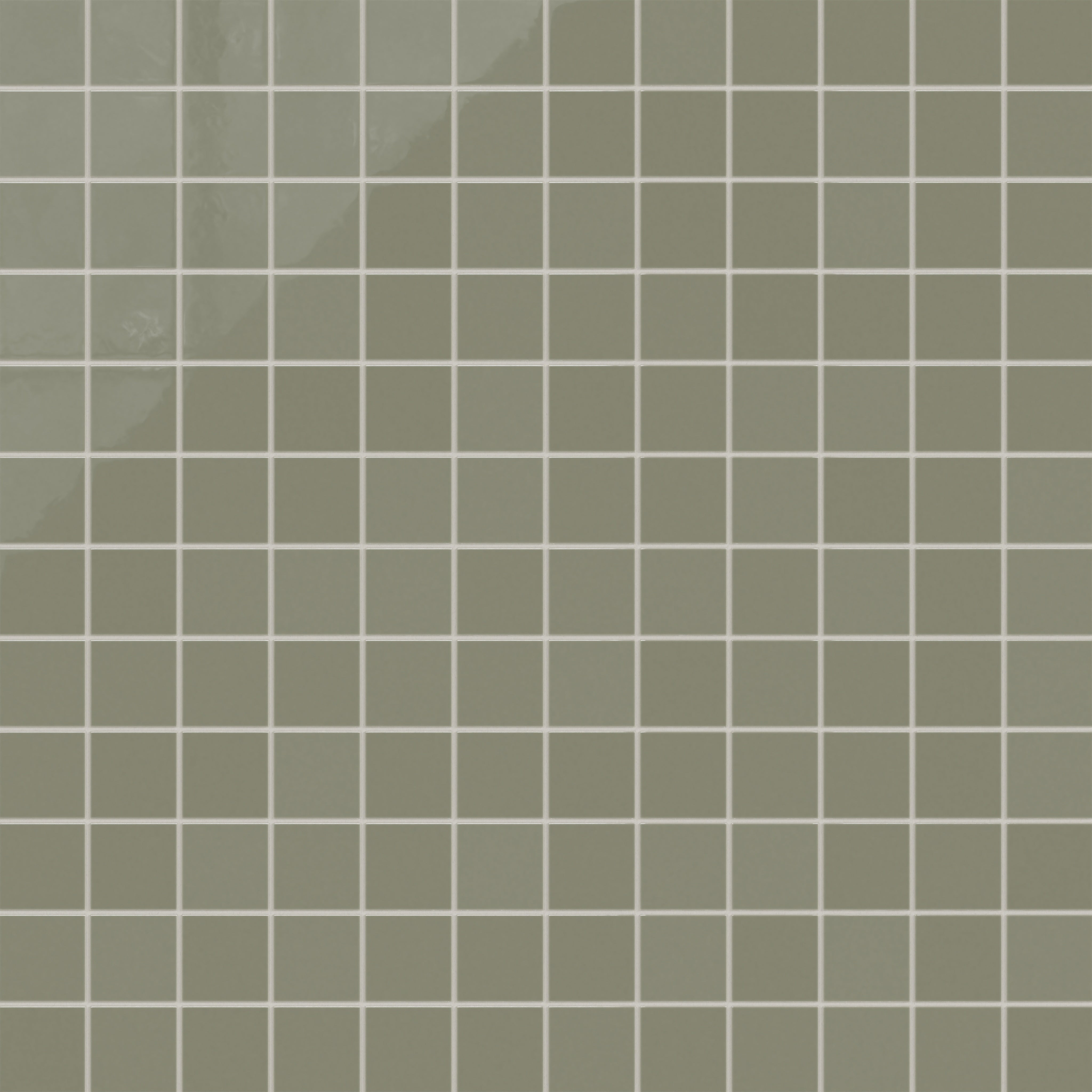 3x3 Straight Set Sheeted Natural Press Ceramic Mosaic Tile in Fern Gloss