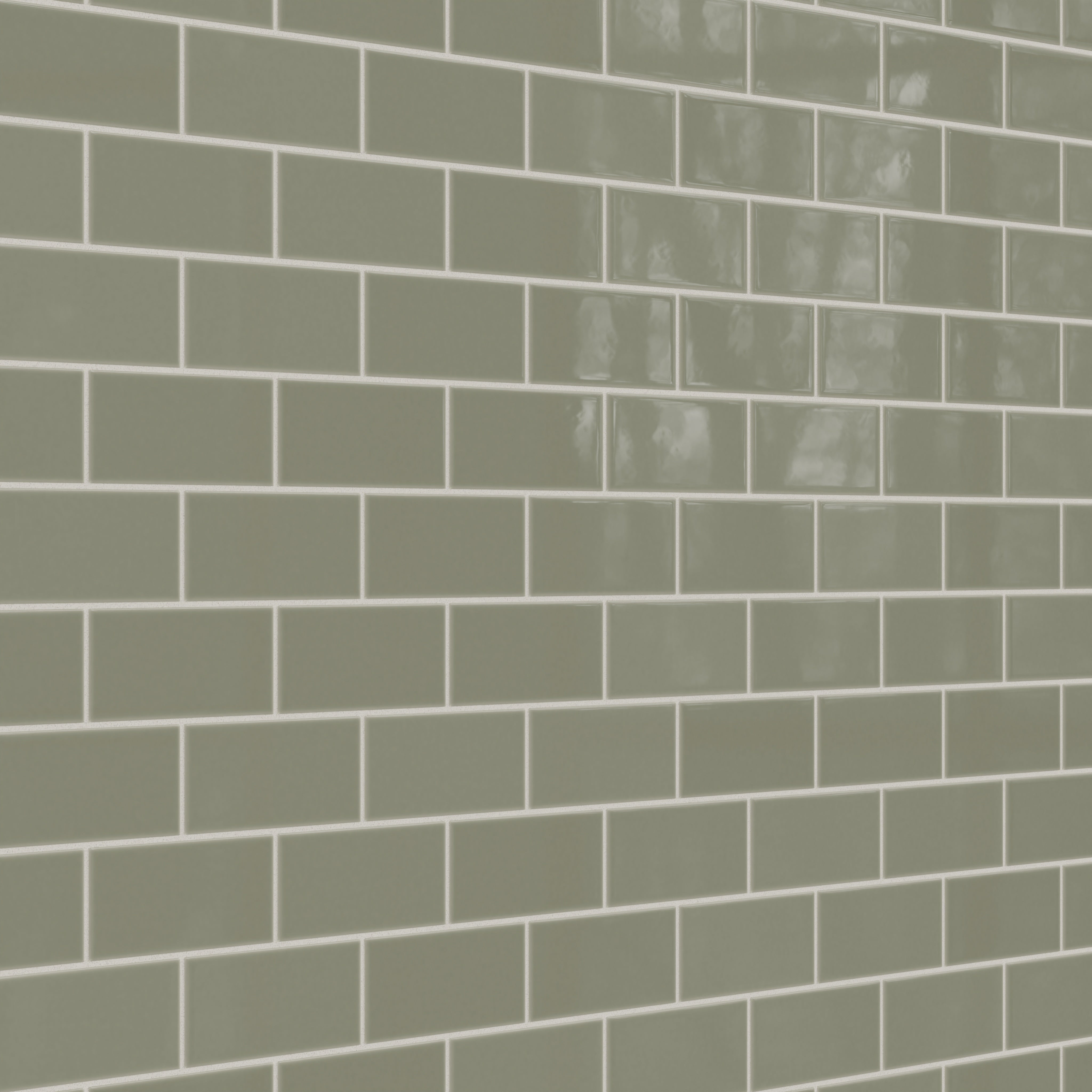 3x6 Natural Press Ceramic Tile in Fern Gloss