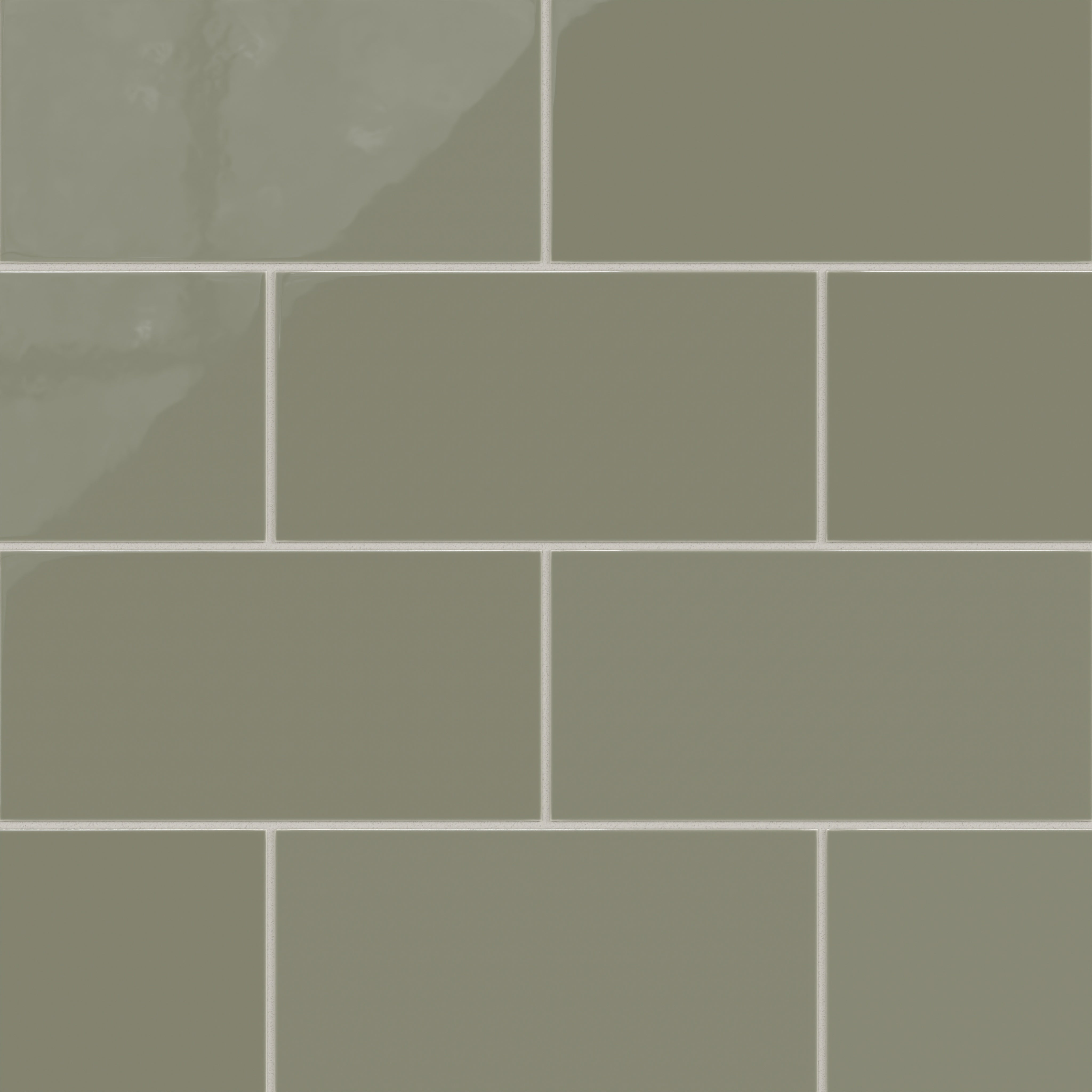 6x12 Natural Press Ceramic Tile in Fern Gloss