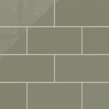 6x12 Natural Press Ceramic Tile in Fern Gloss